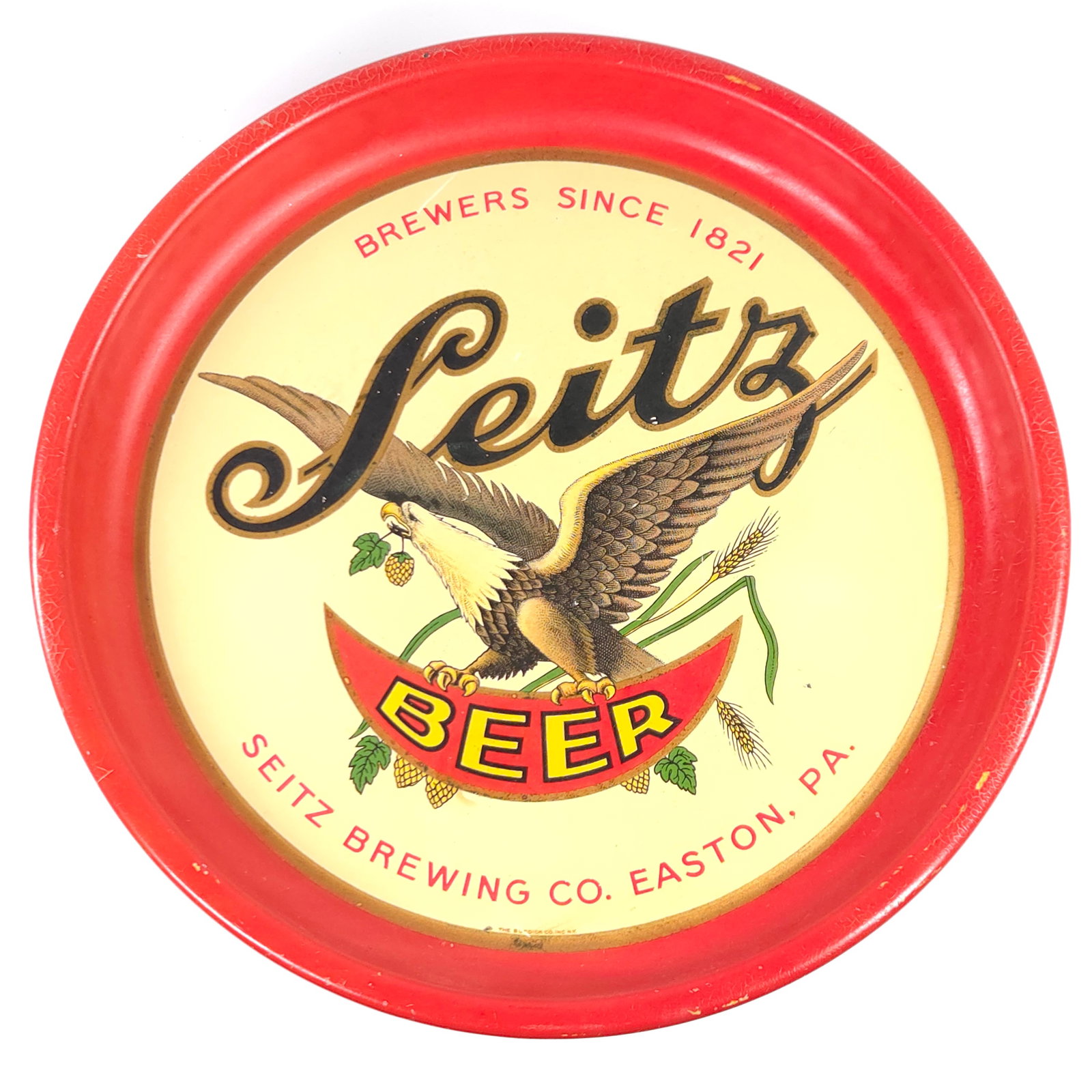 SEITZ BREWING CO. EASTON PA EAGLE ADVERTISING TRAY (1 of 4)