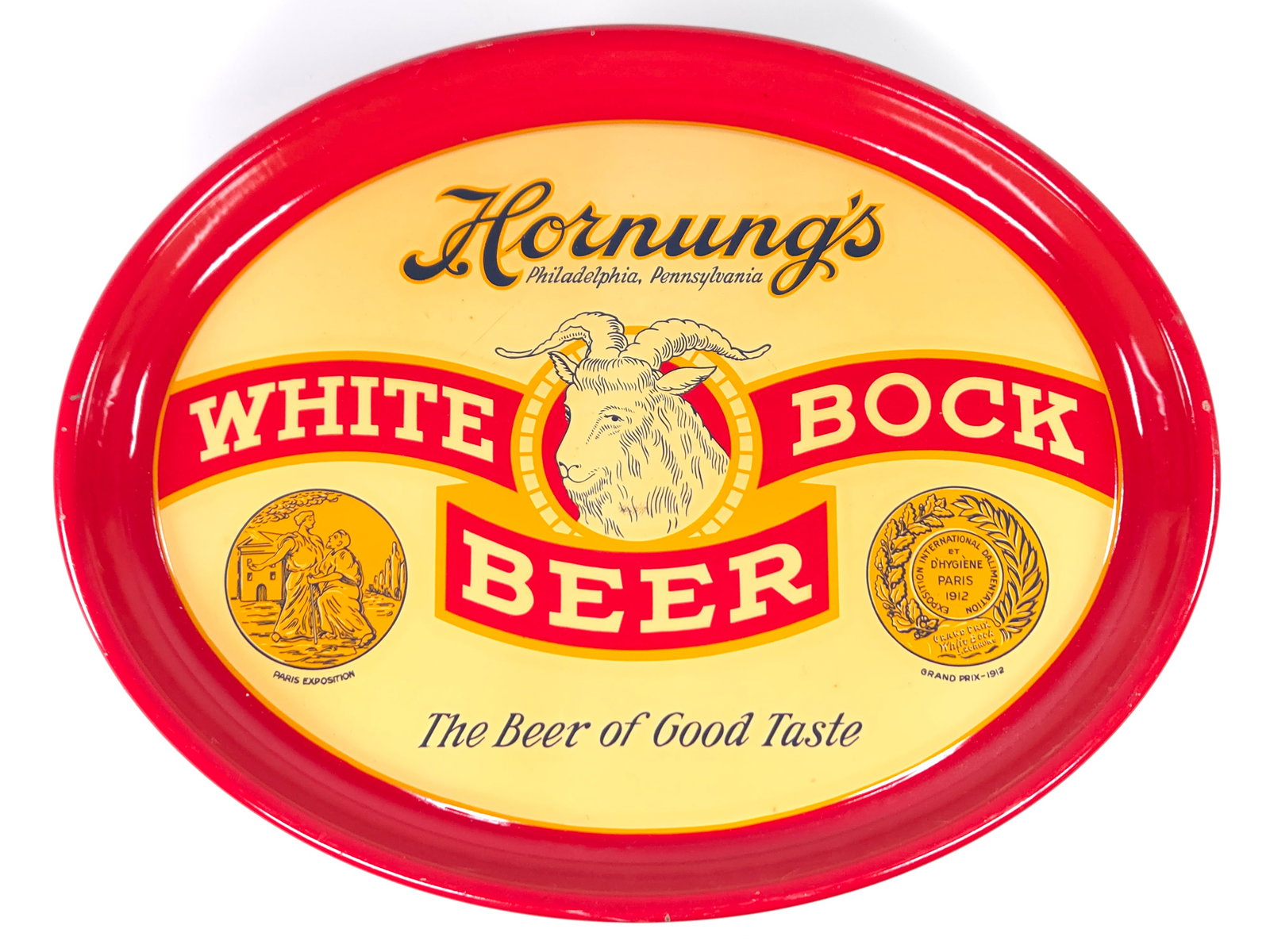 JACOB HORNUNG'S WHITE BOCK BEER ADVERTISING TRAY (1 of 4)