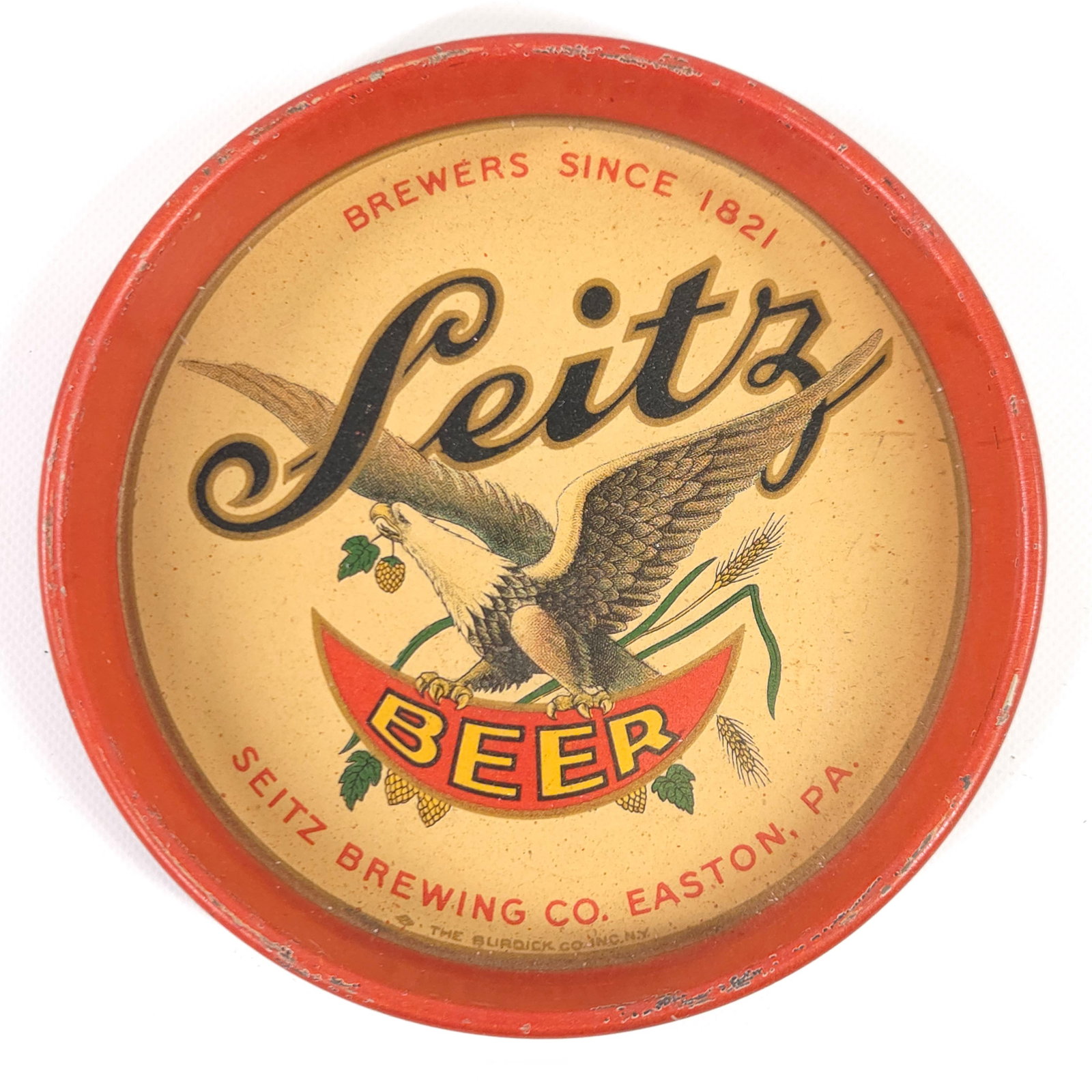SEITZ BREWING CO. EAGLE ADVERTISING TIP TRAY (1 of 4)