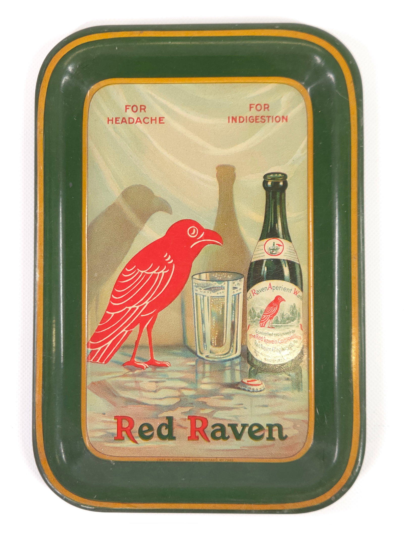 RED RAVEN APERIENT WATER ADVERTISING TRAY (1 of 4)