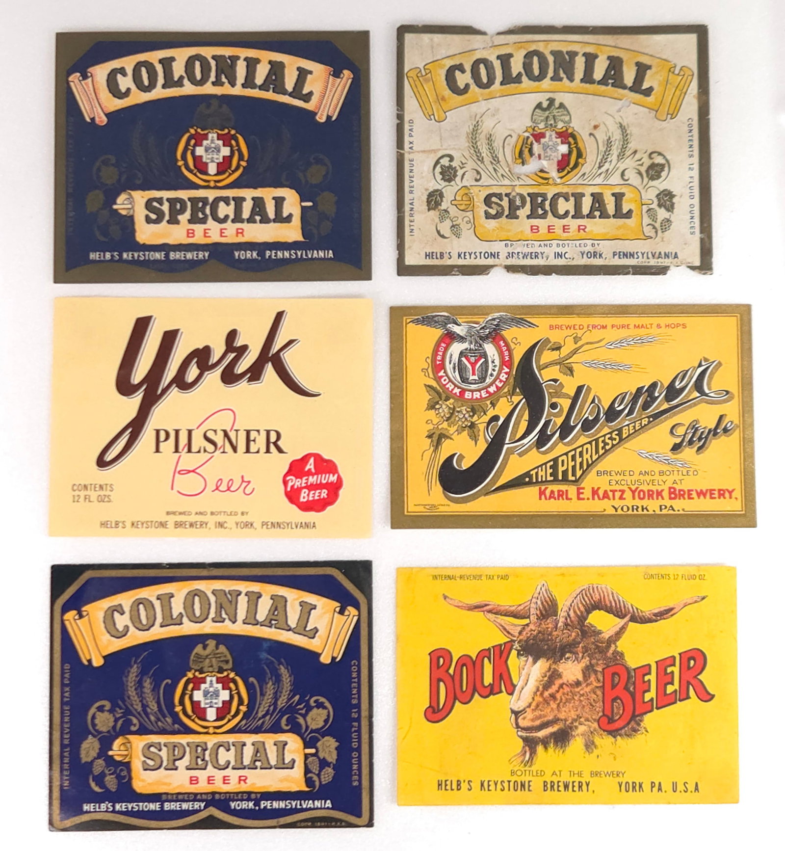 6) HELB'S & KATZ BREWERY BEER LABELS (1 of 4)