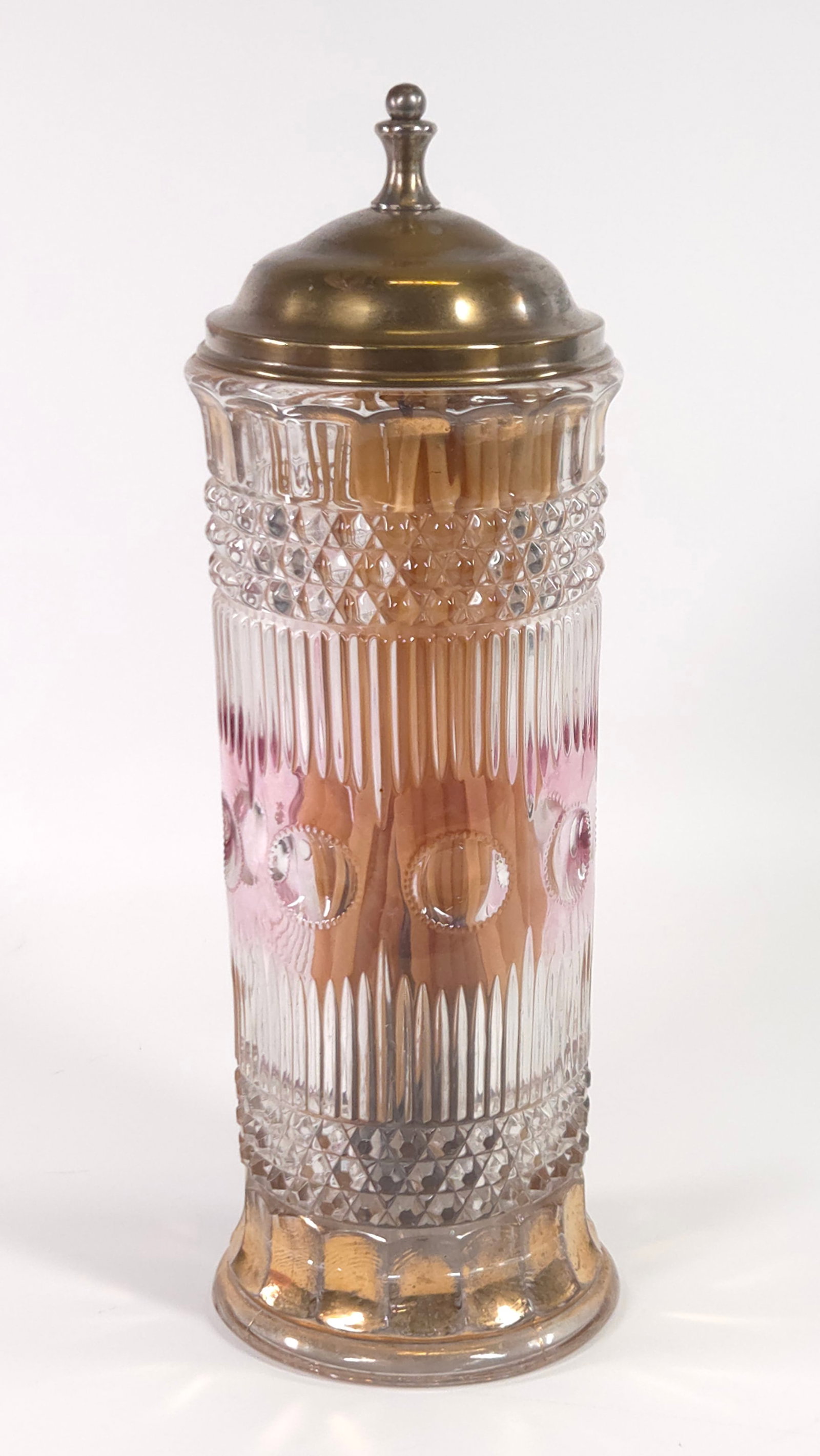 ANTIQUE CUT GLASS STRAW HOLDER (1 of 3)