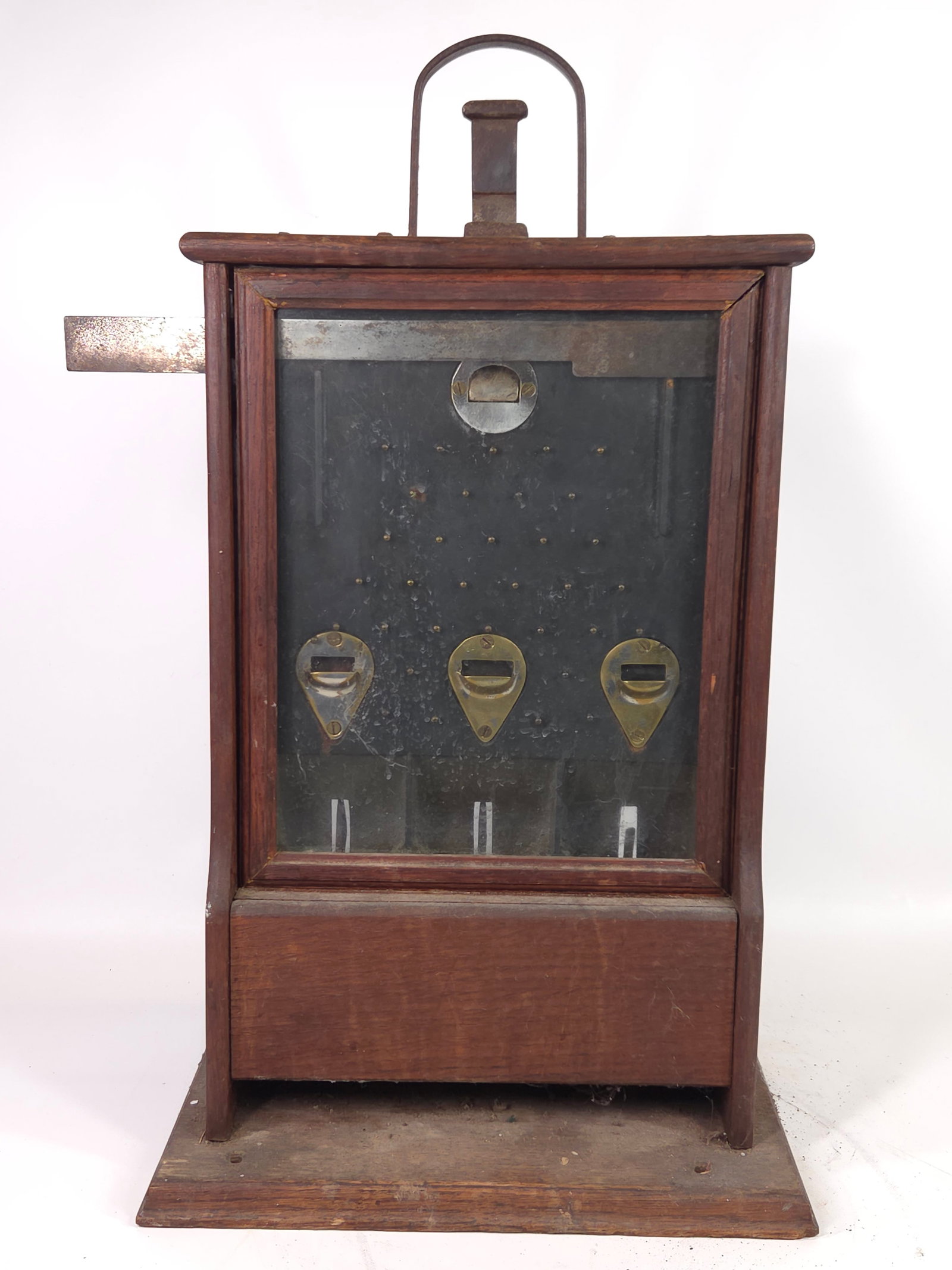 ANTIQUE WOOD PENNY DROP TRADE SIMULATOR (1 of 4)