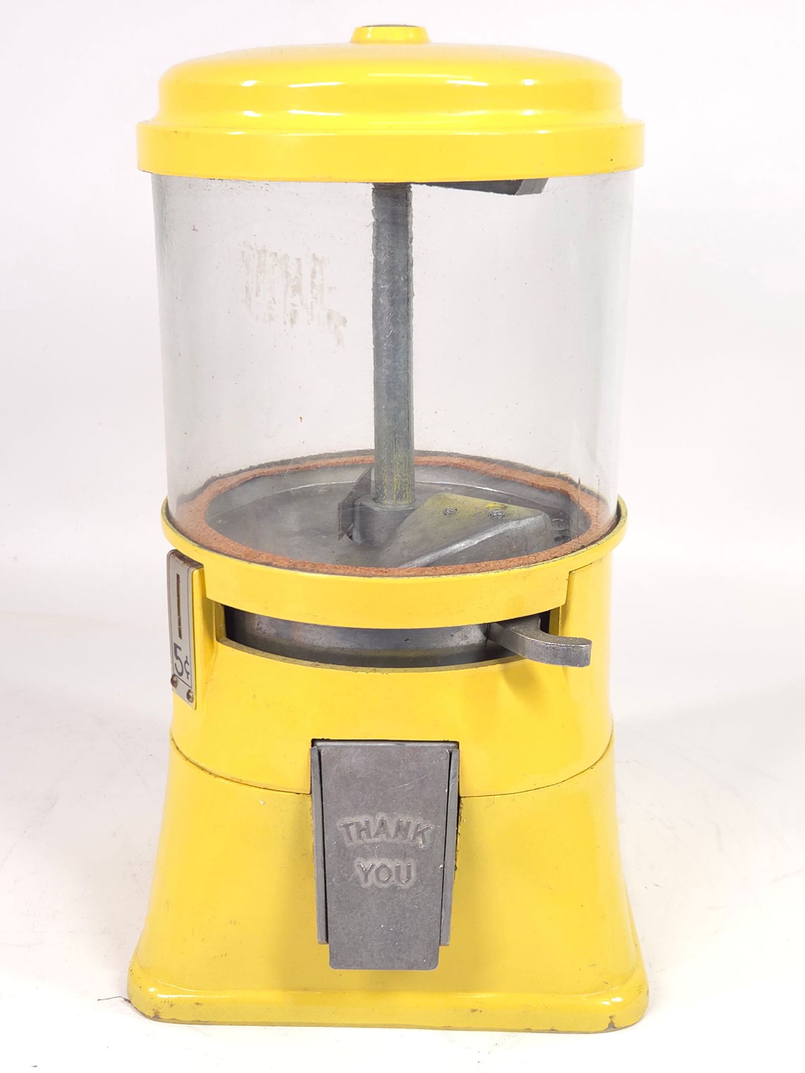 YELLOW ART DECO 5 CENT GUMBALL MACHINE (1 of 4)