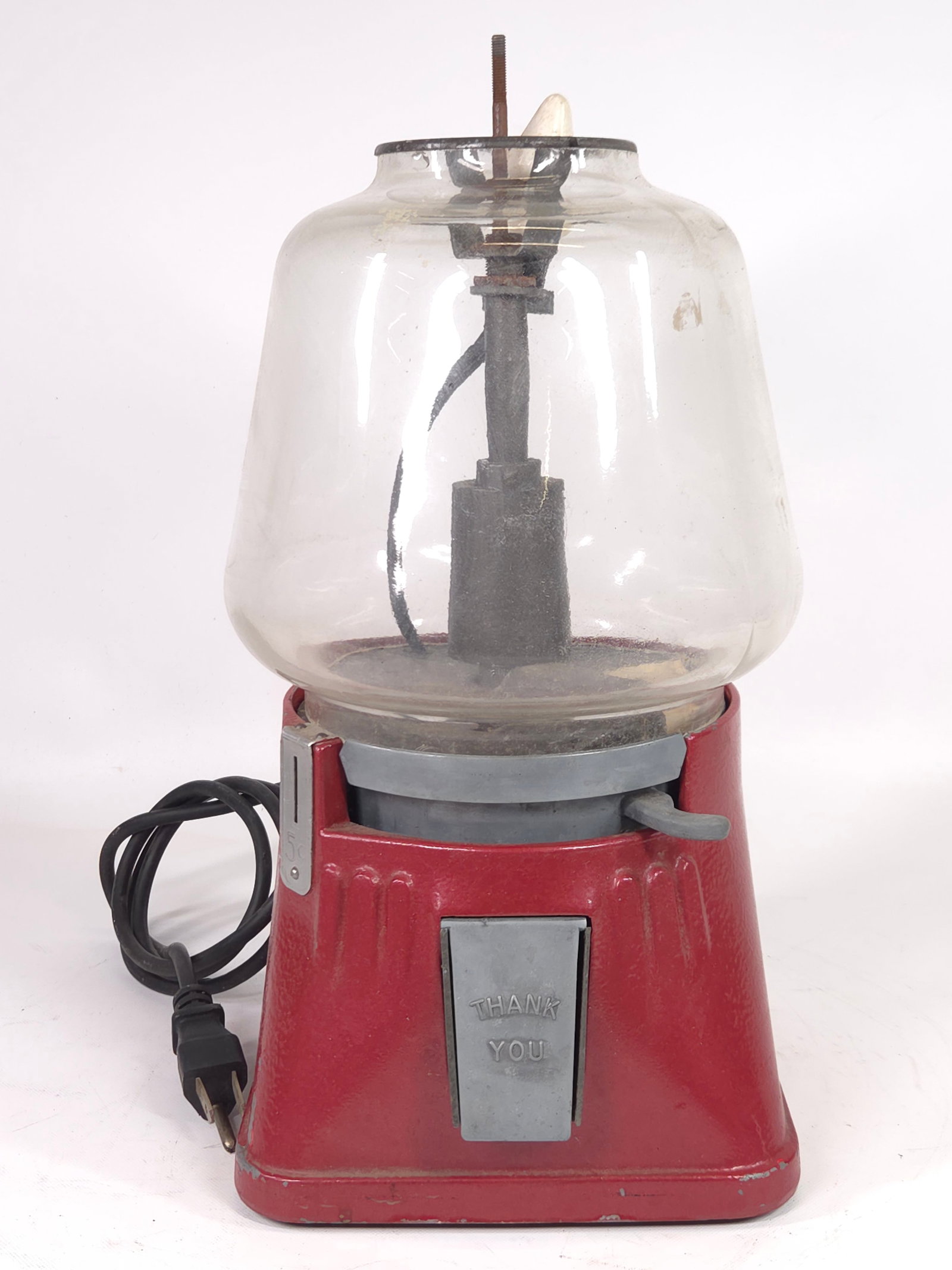 ANTIQUE 5 CENT GUMBALL MACHINE W/ LIGHT (1 of 3)