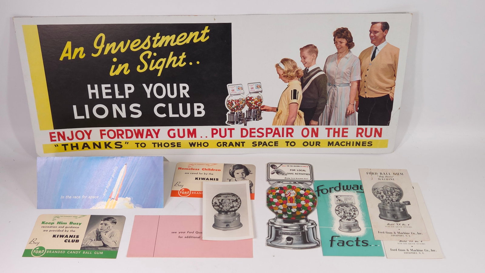 FORDWAY FOD BALL GUMM EPHEMERA & SIGN: ALL REMAIN IN GOOD CONDITION, SHOWING SOME TYPICAL WEAR.