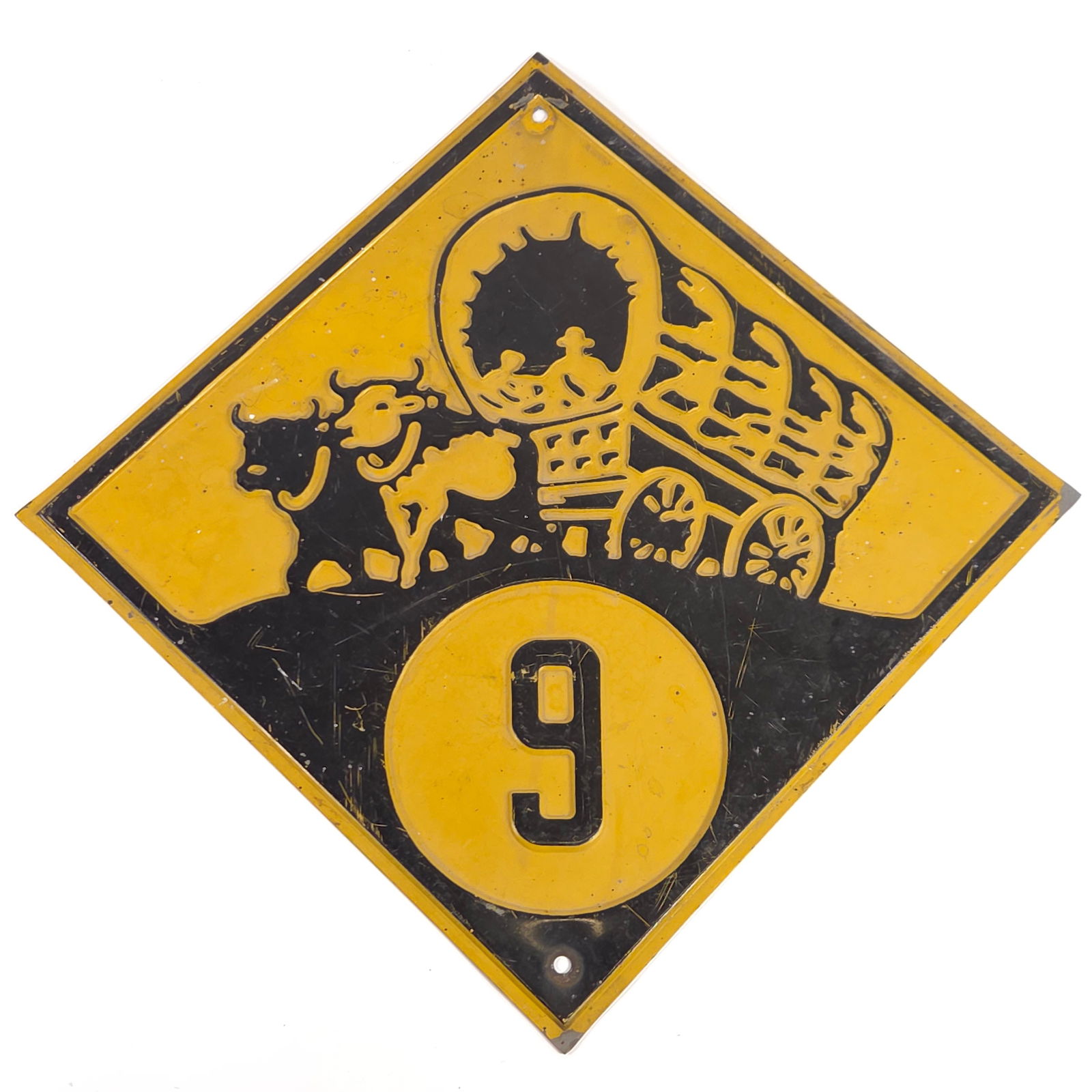 EMBOSSED NEBRASKA METAL STATE HIGHWAY SIGN YELLOW (1 of 6)