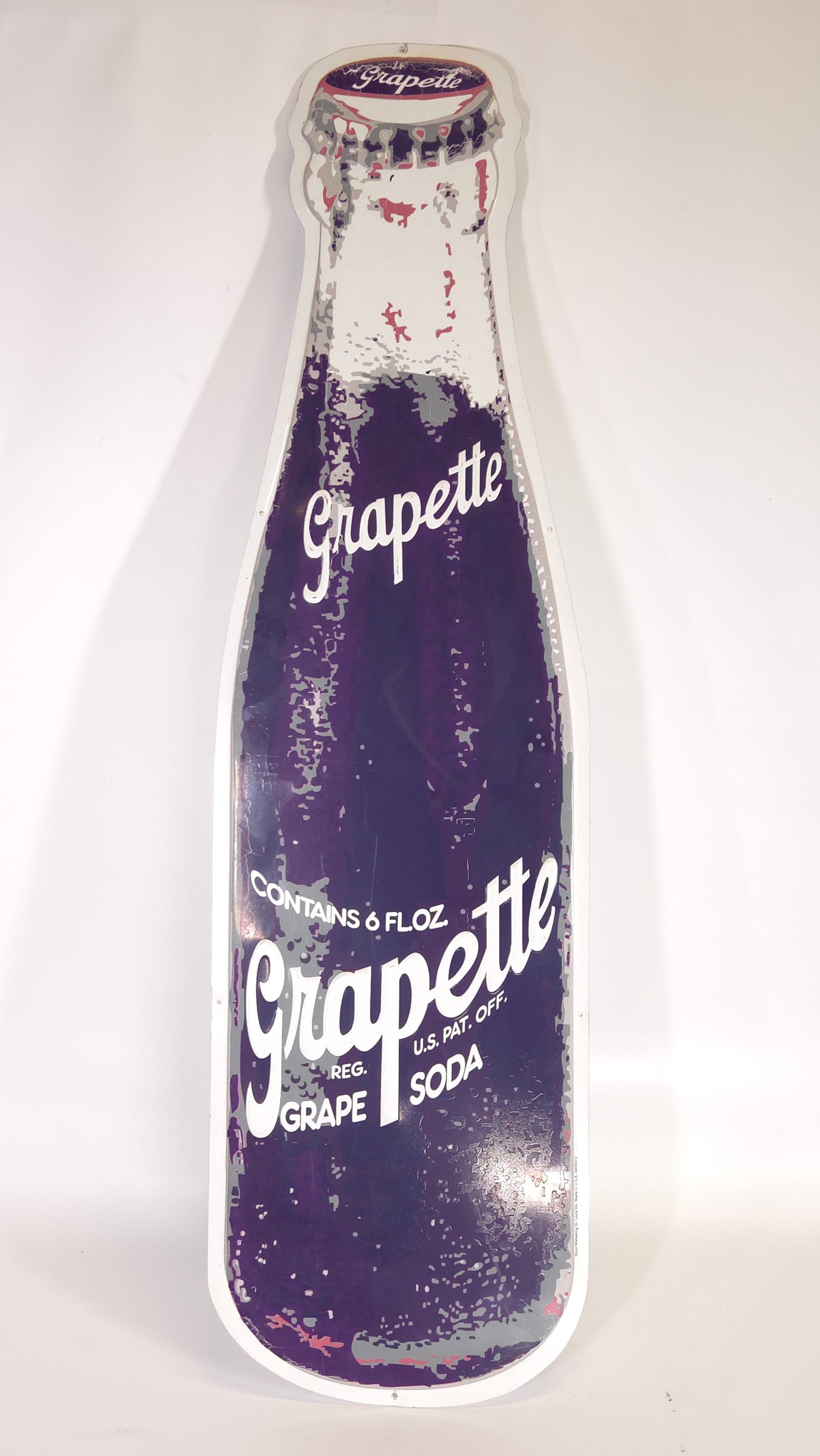 CONTEMPORARY GRAPETTE SODA BOTTLE SIGN: REMAINS IN VERY GOOD CONDITION.