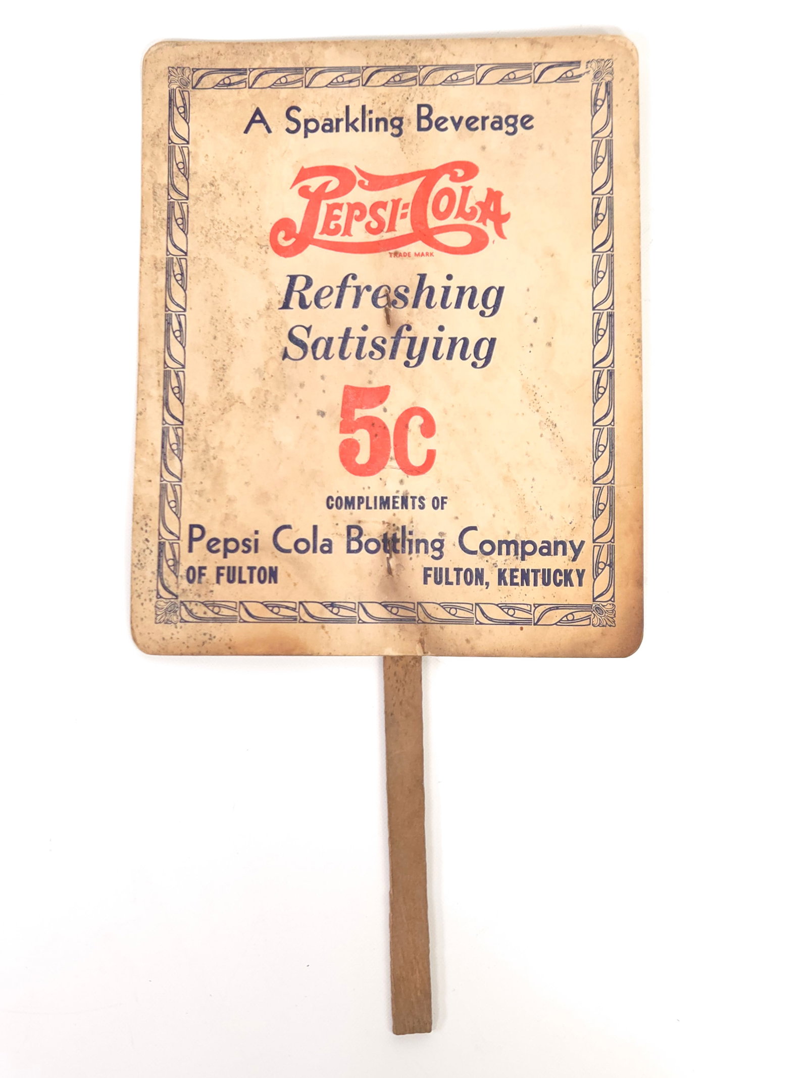PEPSI COLA BOTTLE CO. ADVERTISING HAND FAN (1 of 3)