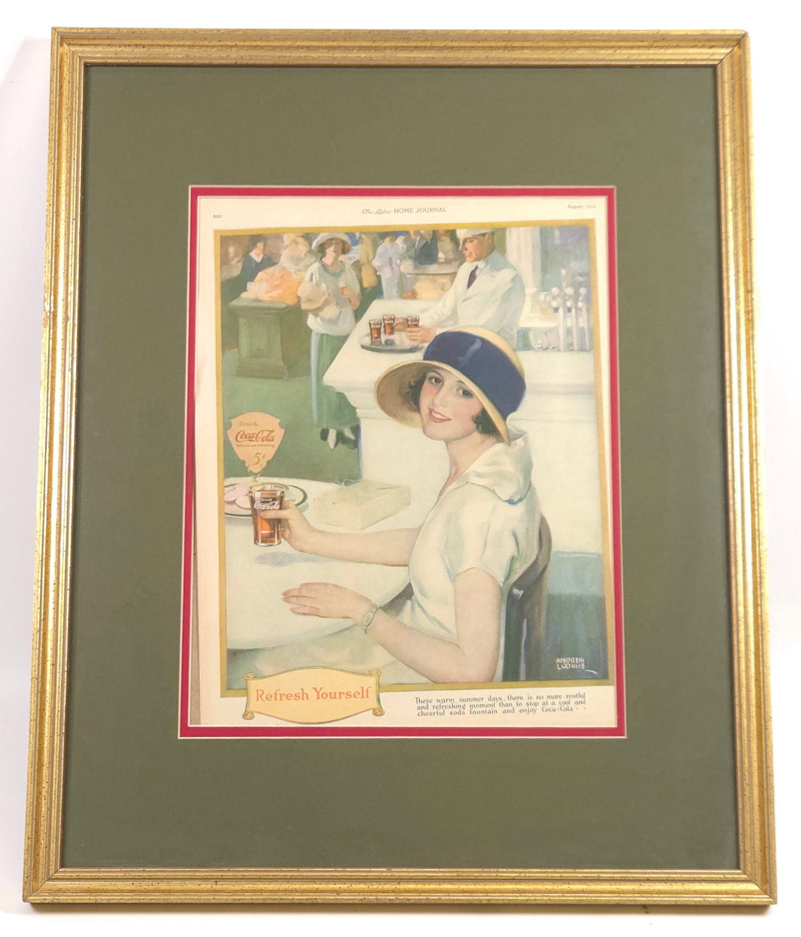 COCA COLA ADVERTISING NEWSPAPER CLIPPING FRAMED (1 of 3)