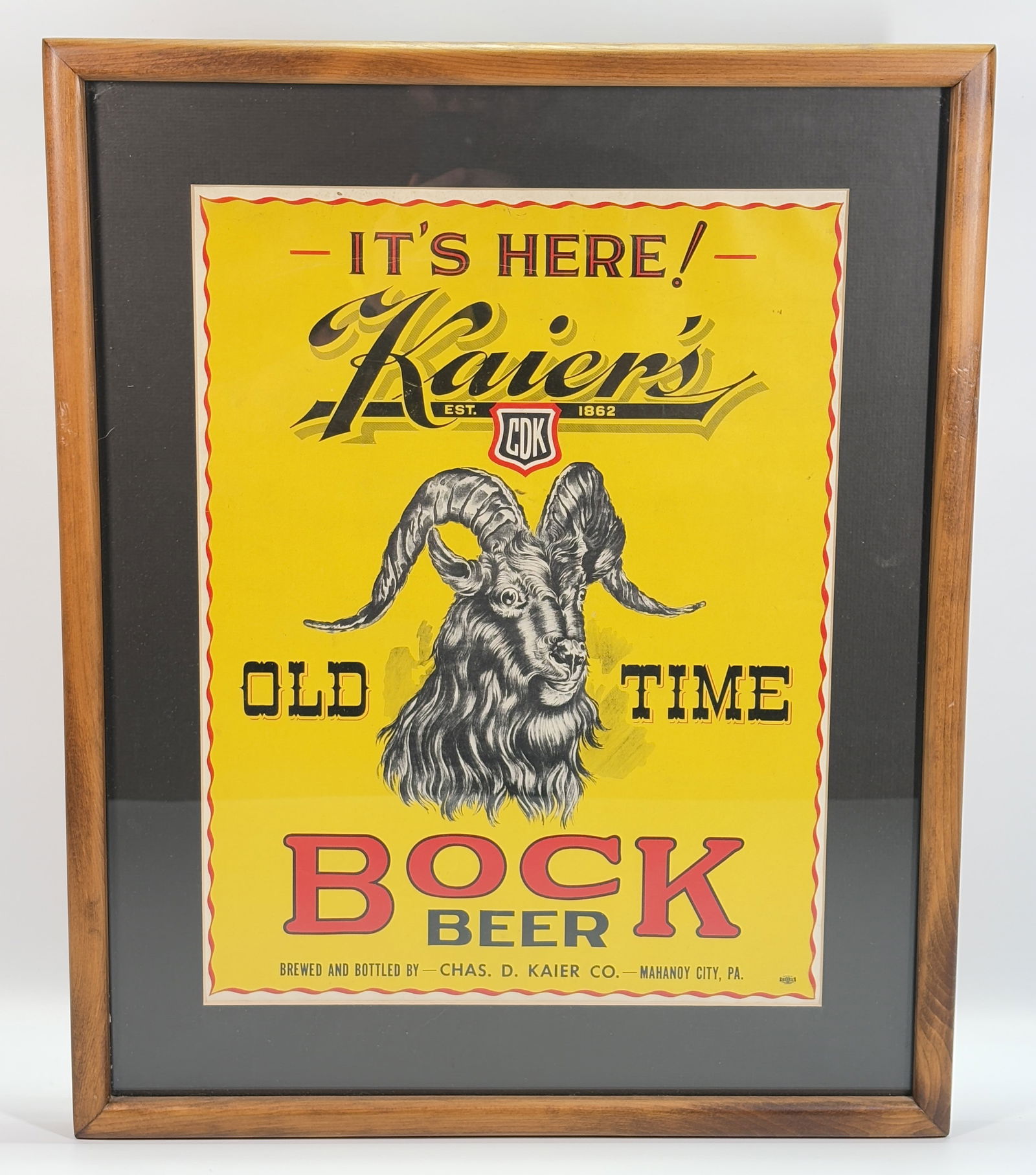 KAIER'S BOCK BEER MAHANOY CITY PA POSTER (1 of 4)