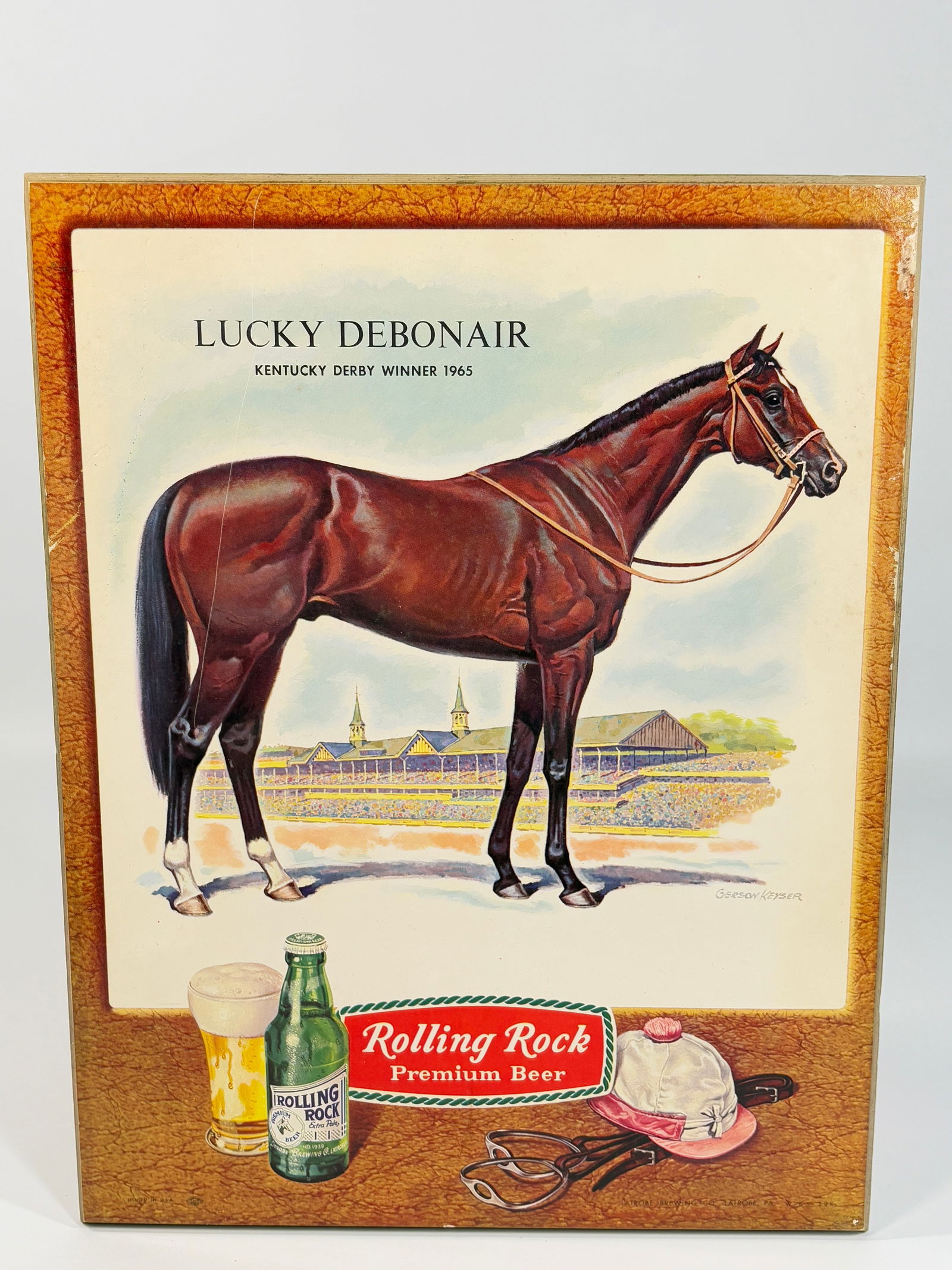 LUCKY DEBONAIR ROLLING ROCK BEER ADVERTISING SIGN (1 of 4)