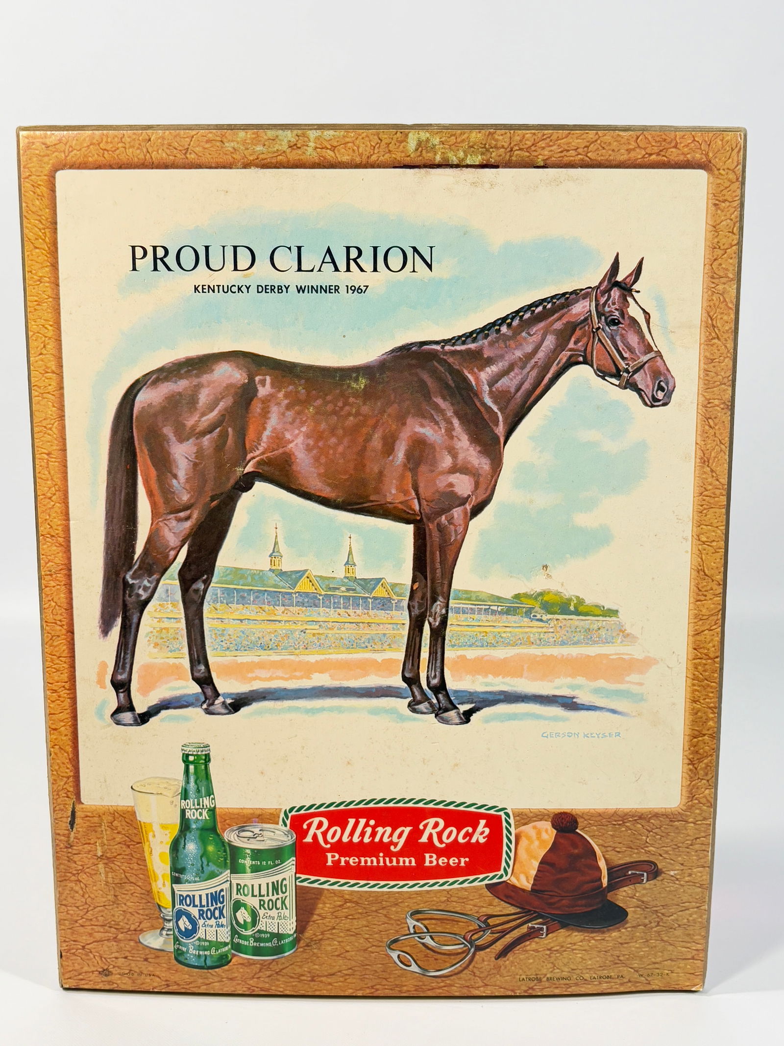 PROUD CLARION ROLLING ROCK BEER ADVERTISING SIGN (1 of 3)