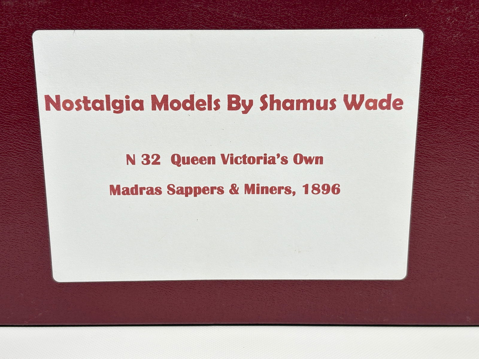 NOSTALGIA TOY SOLDIER QUEEN VICTORIA'S MADRAS MINERS: REMAINS IN VERY GOOD CLEAN CONDITION. BOX SHOWING SOME TYPICAL STORAGE WEAR.