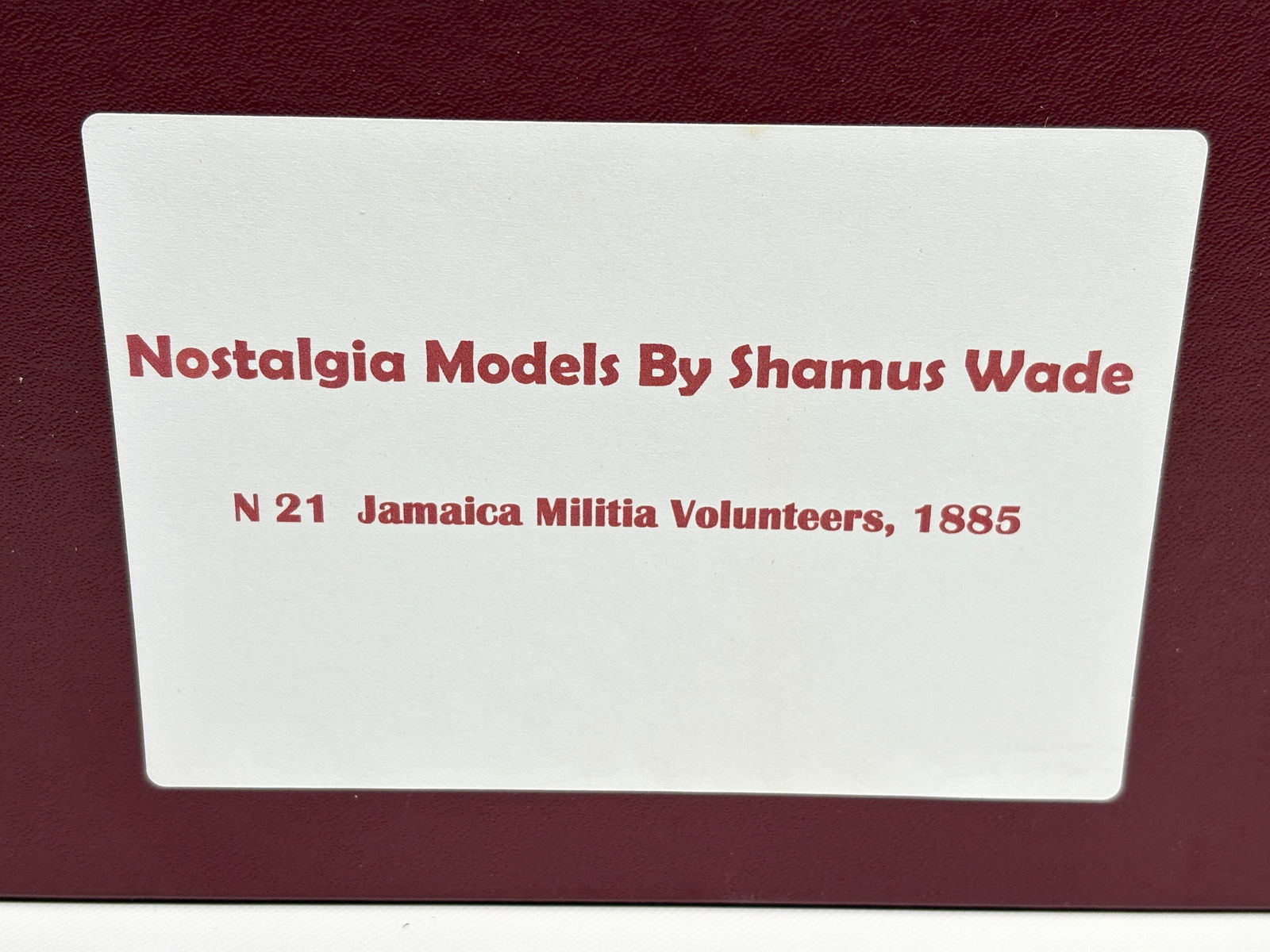 NOSTALGIA TOY SOLDIER JAMAICA MILITIA VOLUNTEERS: REMAINS IN VERY GOOD CLEAN CONDITION. BOX SHOWING SOME TYPICAL STORAGE WEAR.