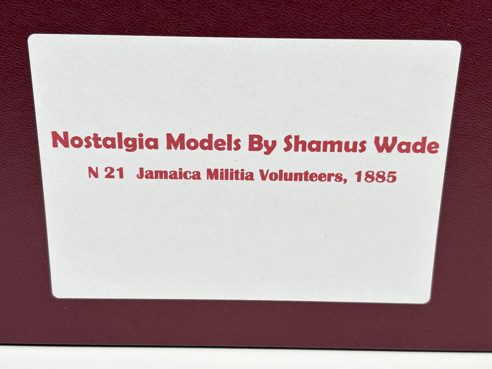 NOSTALGIA TOY SOLDIER JAMAICA MILITIA VOLUNTEERS: REMAINS IN VERY GOOD CLEAN CONDITION. BOX SHOWING SOME TYPICAL STORAGE WEAR.