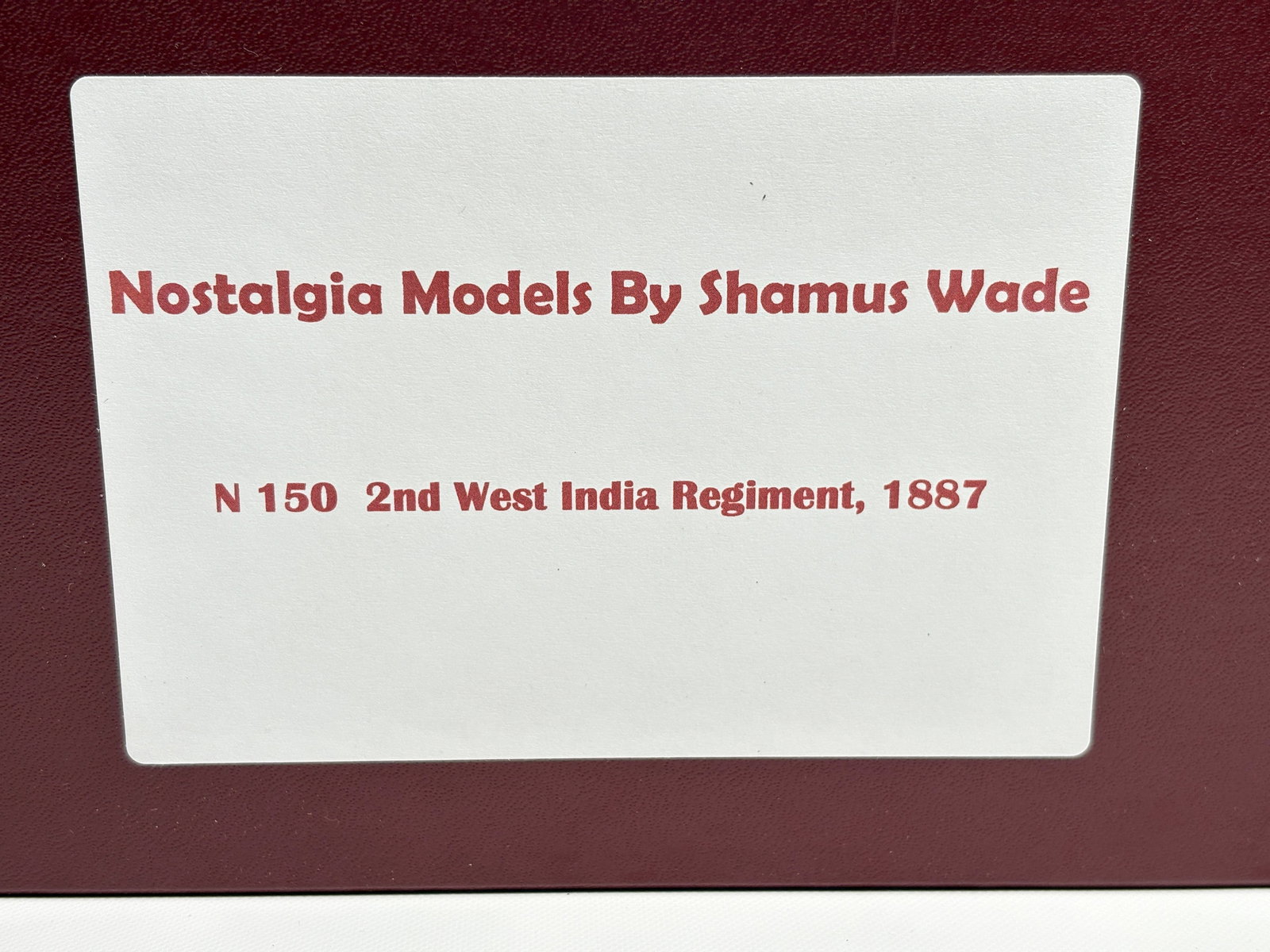 NOSTALGIA TOY SOLDIER 2ND WEST INDIA REGT. 1887: REMAINS IN VERY GOOD CLEAN CONDITION. BOX SHOWING SOME TYPICAL STORAGE WEAR.