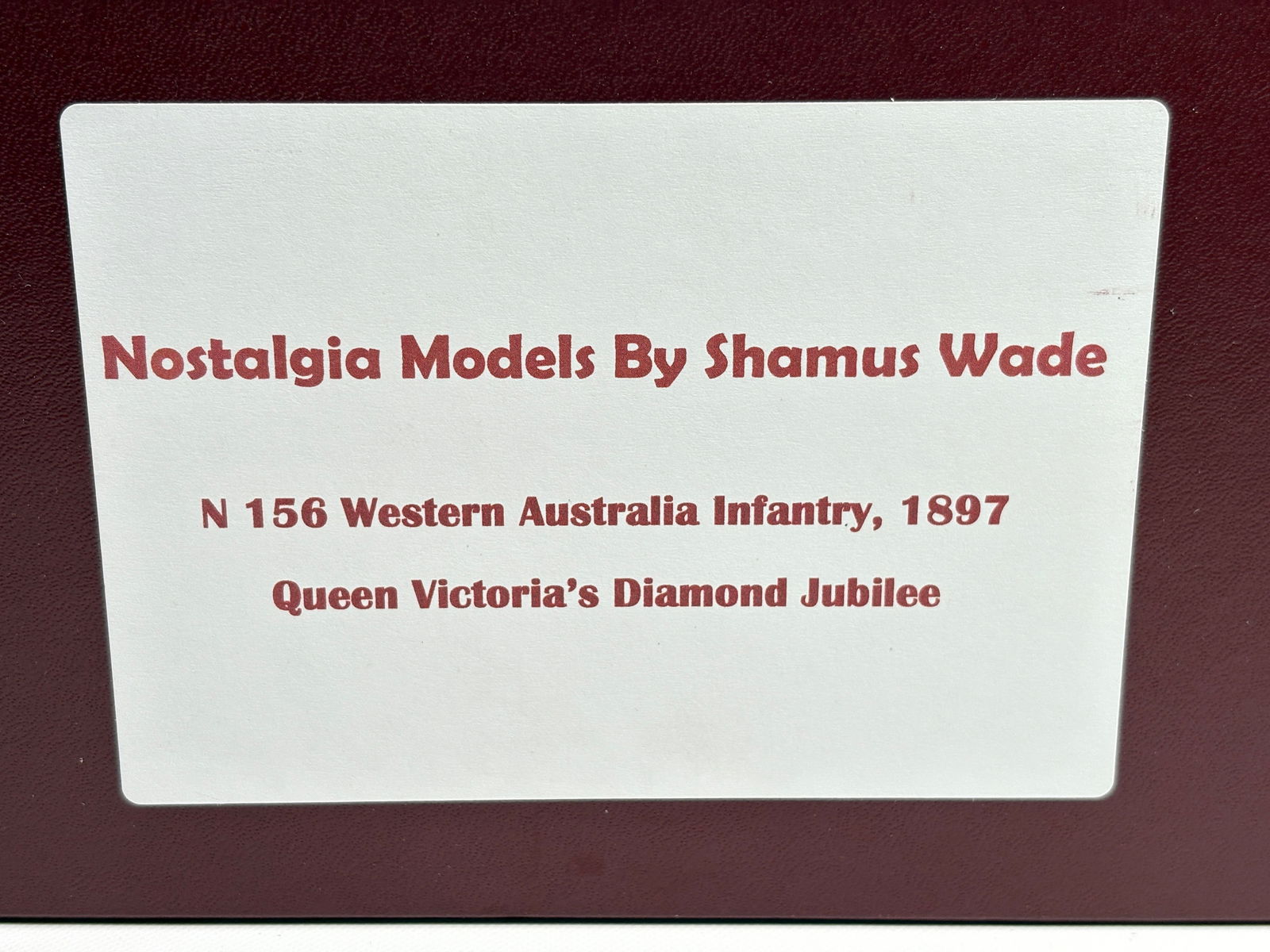 NOSTALGIA TOY SOLDIER QUEEN VICTORIA'S JUBILEE INFANTRY: REMAINS IN VERY GOOD CLEAN CONDITION. BOX SHOWING SOME TYPICAL STORAGE WEAR.