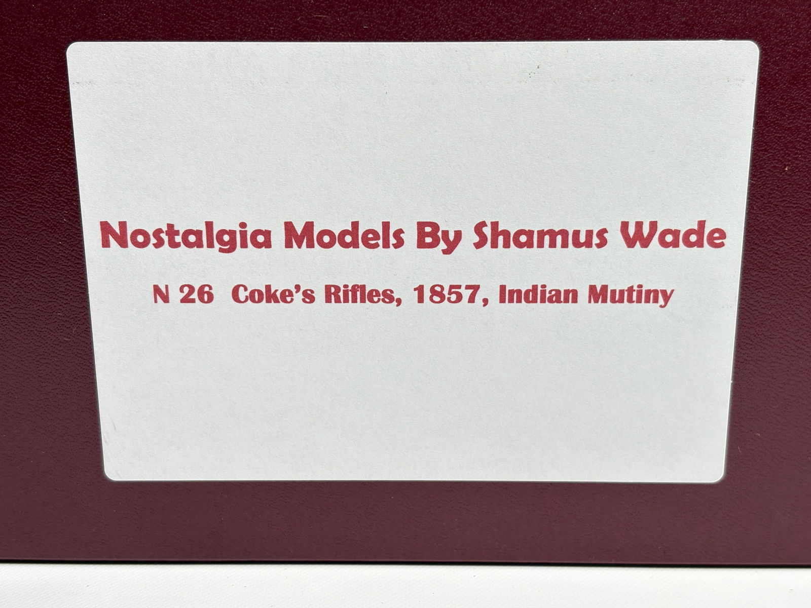 NOSTALGIA TOY SOLDIER COKE'S RIFLES, 1857, INDIAN MUTINY: REMAINS IN VERY GOOD CLEAN CONDITION. BOX SHOWING SOME TYPICAL STORAGE WEAR.