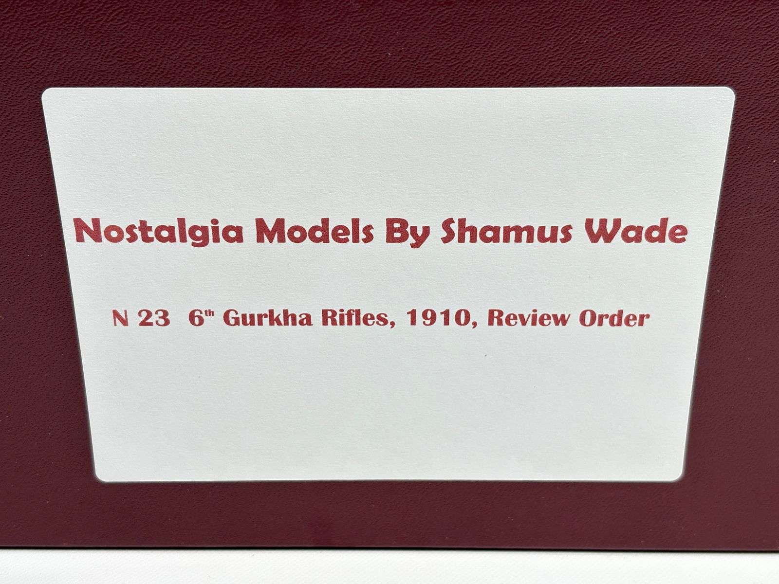 NOSTALGIA TOY SOLDIER 6TH GURKHA RIFLES, 1910: REMAINS IN VERY GOOD CLEAN CONDITION. BOX SHOWING SOME TYPICAL STORAGE WEAR.