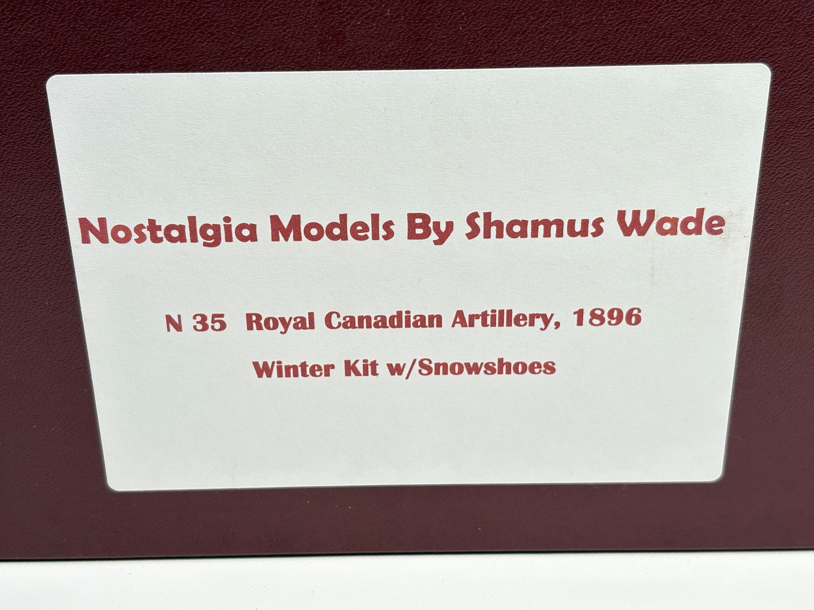 NOSTALGIA TOY SOLDIER ROYAL CANADIAN ARTILLERY SNOWSHOES: REMAINS IN VERY GOOD CLEAN CONDITION. BOX SHOWING SOME TYPICAL STORAGE WEAR.