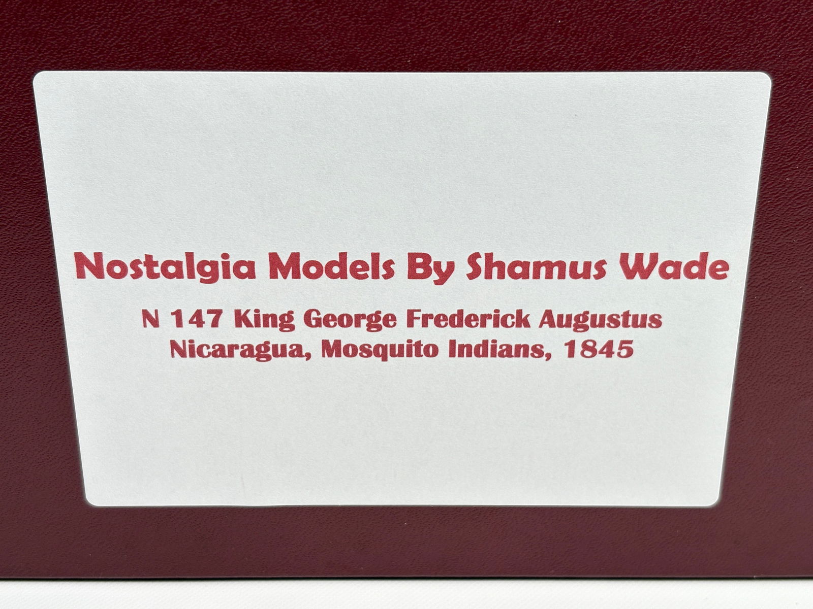NOSTALGIA TOY SOLDIER KING GEORGE NICARAGUA INDIANS: REMAINS IN VERY GOOD CLEAN CONDITION. BOX SHOWING SOME TYPICAL STORAGE WEAR.