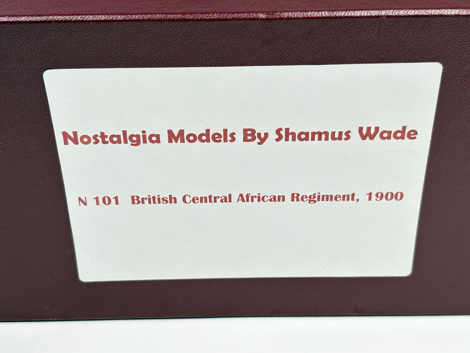 NOSTALGIA TOY SOLDIER BRITISH CENTRAL AFRICAN REGT.: REMAINS IN VERY GOOD CLEAN CONDITION. BOX SHOWING SOME TYPICAL STORAGE WEAR.
