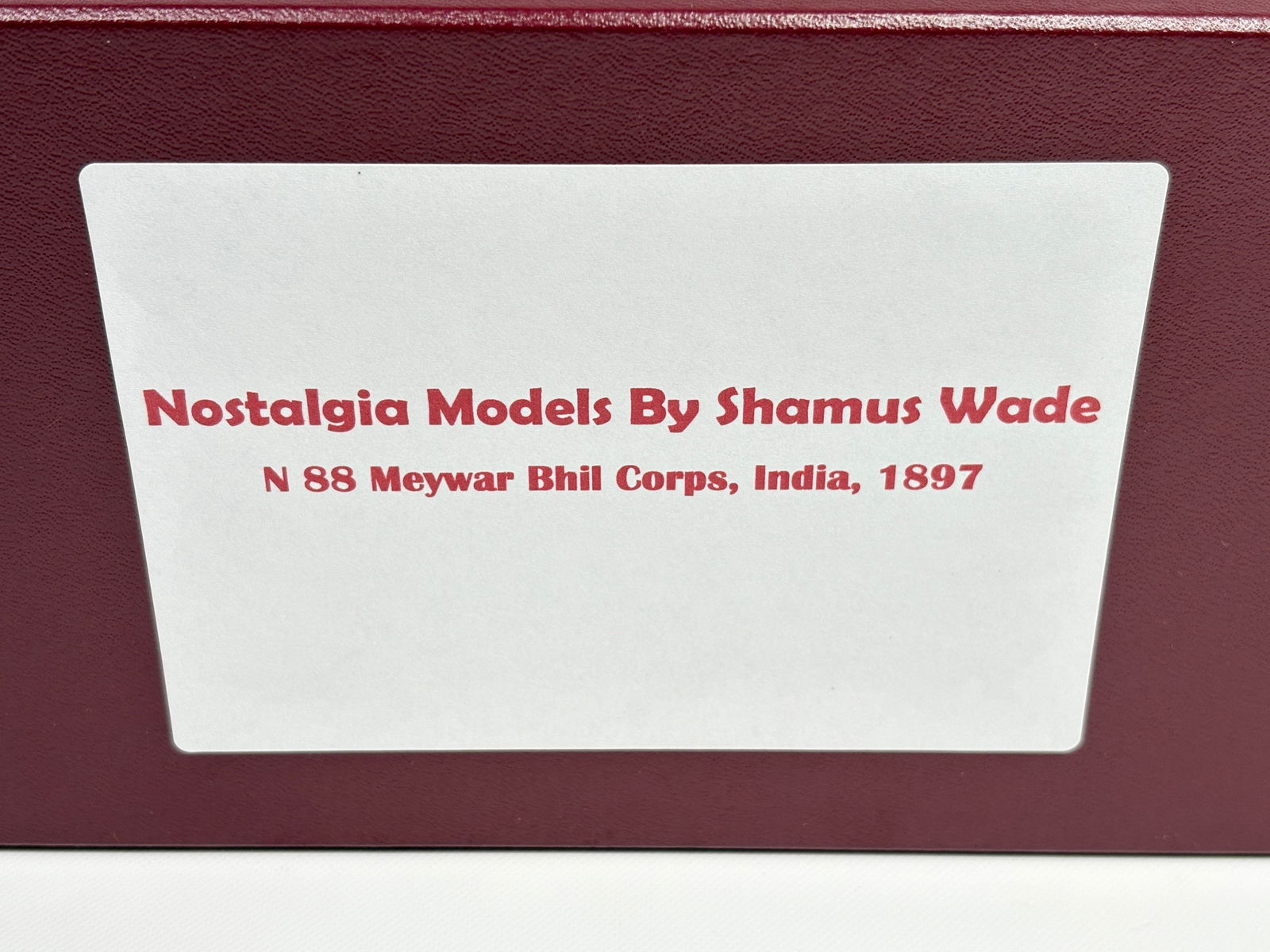 NOSTALGIA TOY SOLDIER MEYWAR BHIL CORPS, INDIA, 1897: REMAINS IN VERY GOOD CLEAN CONDITION. BOX SHOWING SOME TYPICAL STORAGE WEAR.