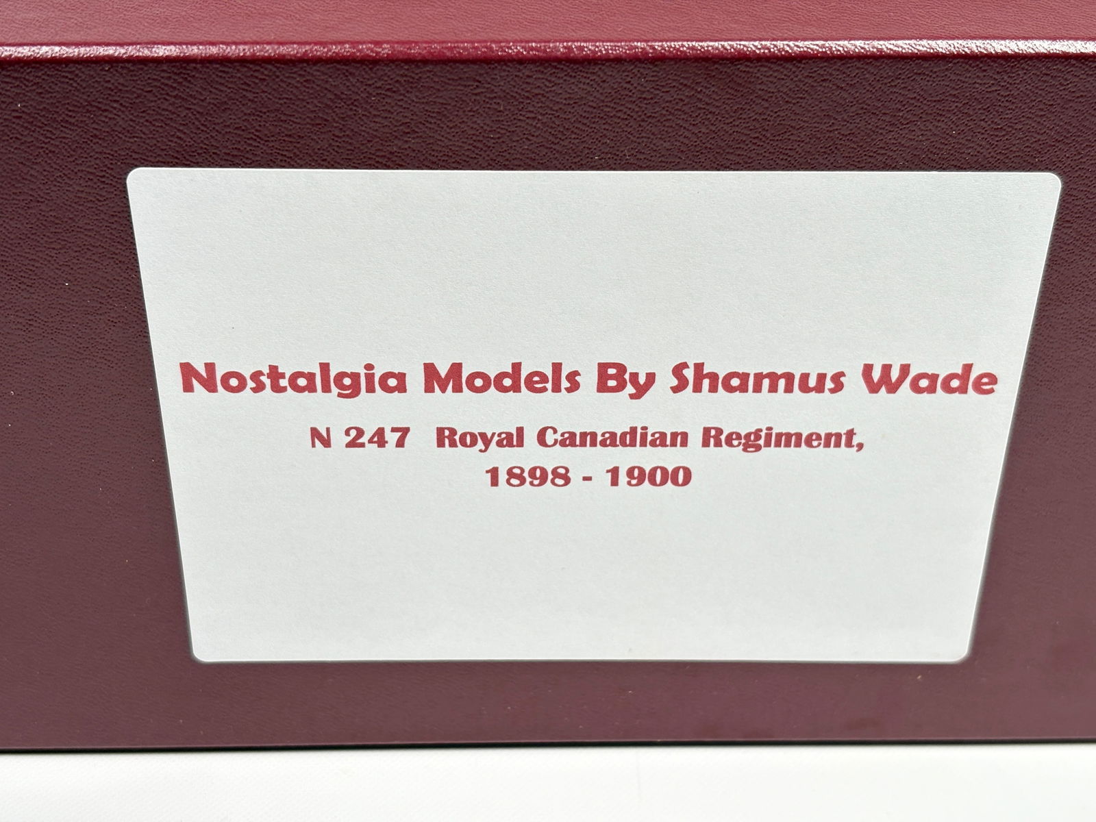 NOSTALGIA TOY SOLDIER ROYAL CANADIAN REGT.: REMAINS IN VERY GOOD CLEAN CONDITION. BOX SHOWING SOME TYPICAL STORAGE WEAR.