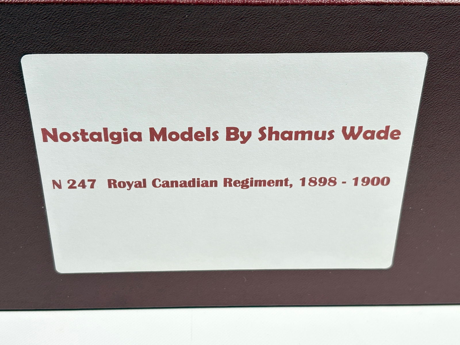 NOSTALGIA TOY SOLDIER ROYAL CANADIAN REGT.: REMAINS IN VERY GOOD CLEAN CONDITION. BOX SHOWING SOME TYPICAL STORAGE WEAR.