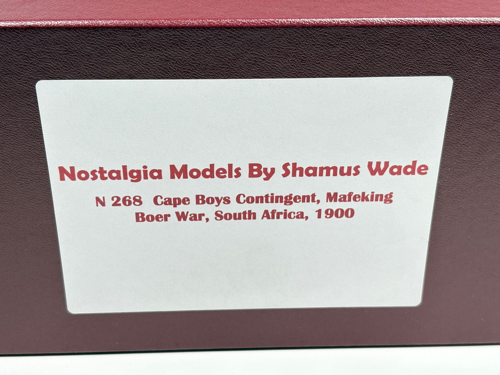 NOSTALGIA TOY SOLDIER CAPE BOYS MAFEKING BOER WAR: REMAINS IN VERY GOOD CLEAN CONDITION. BOX SHOWING SOME TYPICAL STORAGE WEAR.