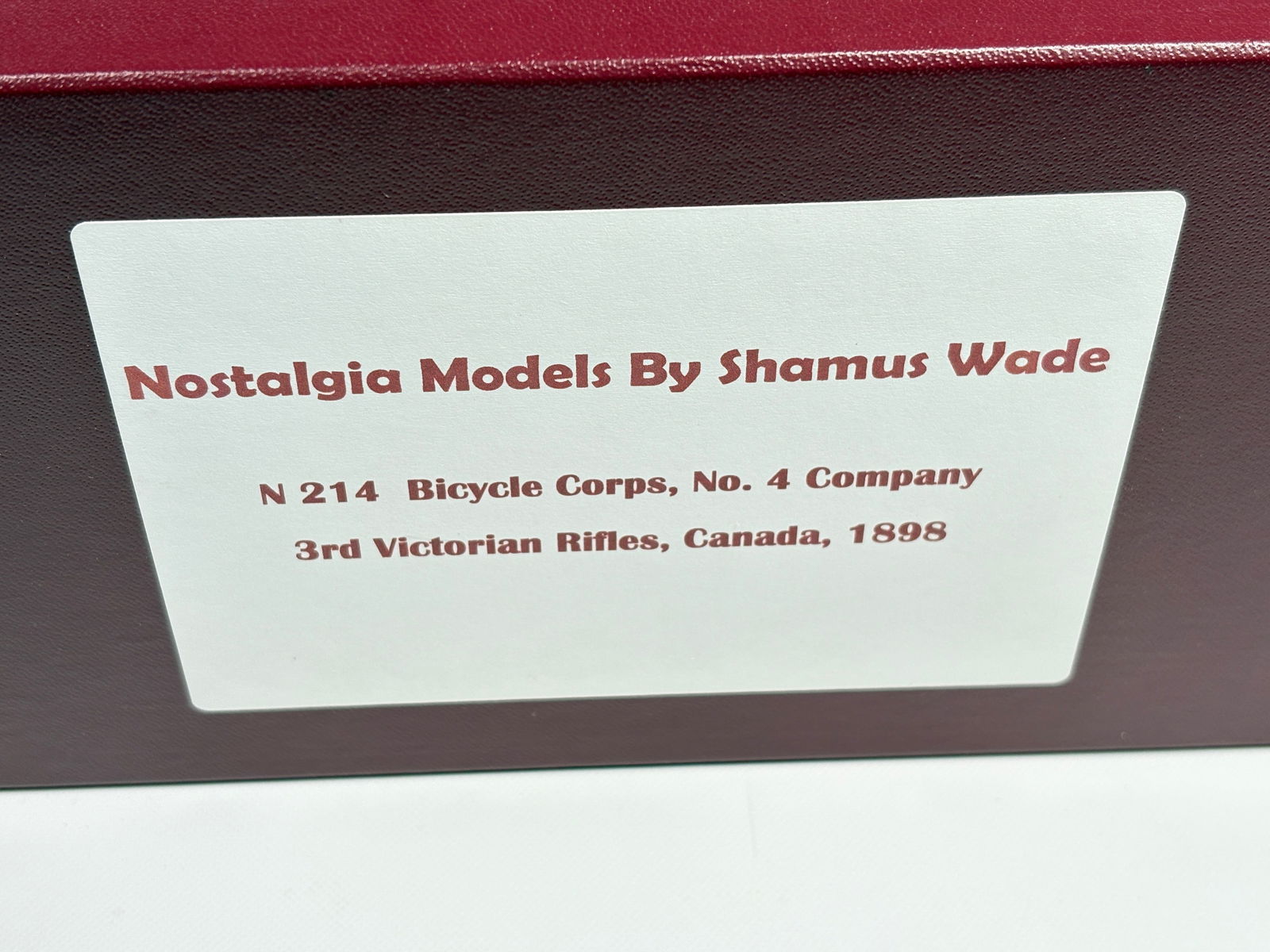 NOSTALGIA TOY SOLDIER BICYCLE CORPS. VICTORIAN RIFLES: REMAINS IN VERY GOOD CLEAN CONDITION. BOX SHOWING SOME TYPICAL STORAGE WEAR.