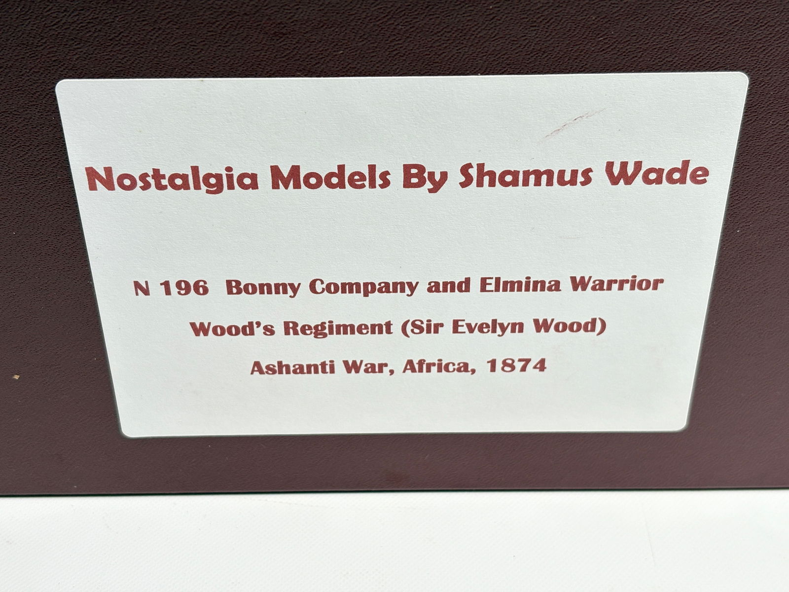 NOSTALGIA TOY SOLDIER BONNY CO ELMINA WARRIOR: REMAINS IN VERY GOOD CLEAN CONDITION. BOX SHOWING SOME TYPICAL STORAGE WEAR.