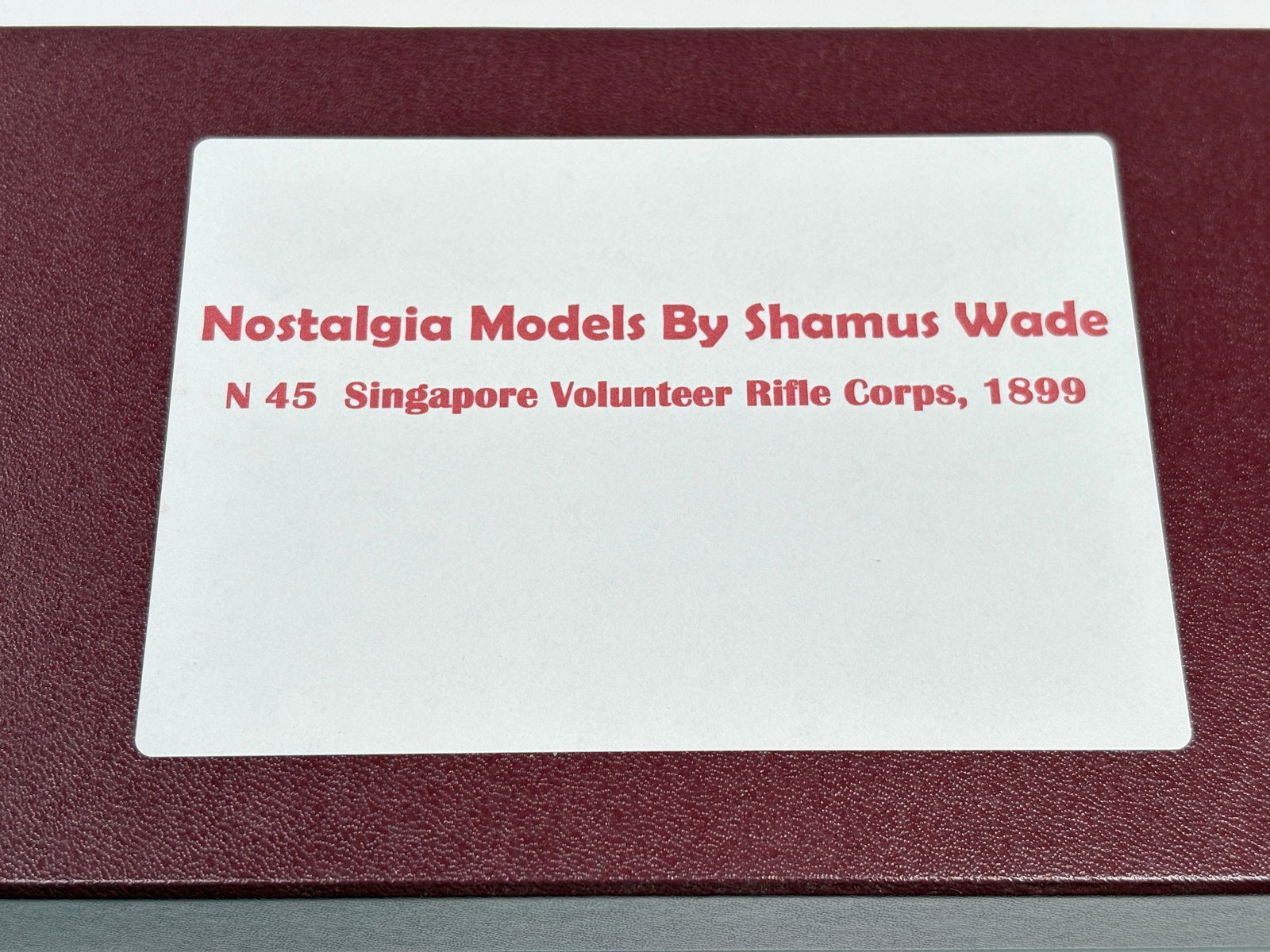 NOSTALGIA TOY SOLDIER SINGAPORE VOLU. RIFLE CORPS.: REMAINS IN VERY GOOD CLEAN CONDITION. BOX SHOWING SOME TYPICAL STORAGE WEAR.