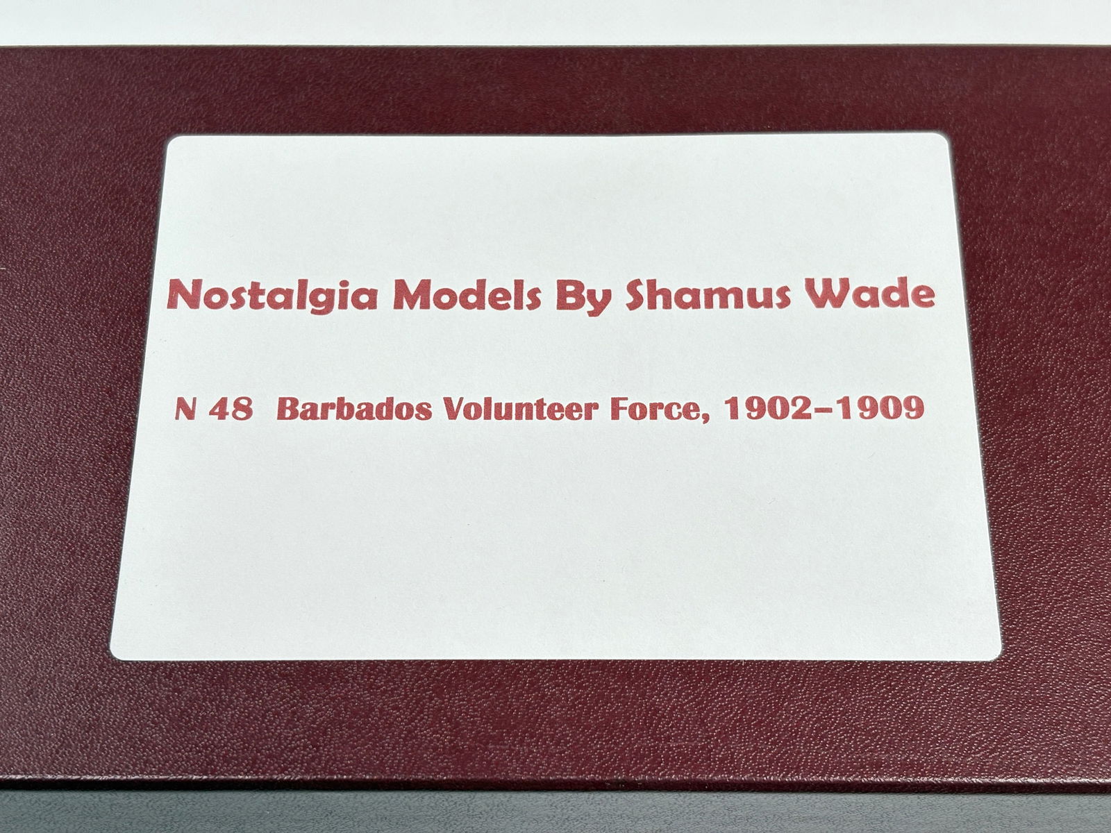 NOSTALGIA TOY SOLDIER BARBADOS VOLU. FORCE: REMAINS IN VERY GOOD CLEAN CONDITION. BOX SHOWING SOME TYPICAL STORAGE WEAR.