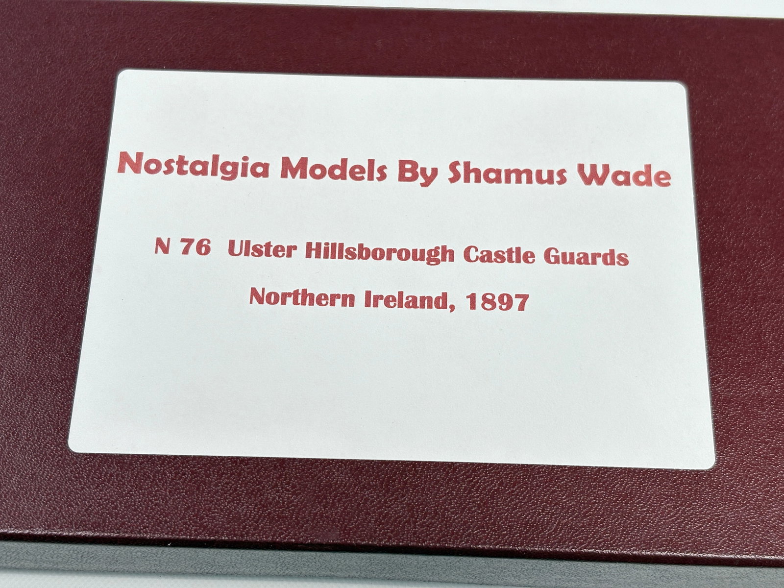 NOSTALGIA TOY SOLDIER ULSTER HILLSBOROUGH IRELAND: REMAINS IN VERY GOOD CLEAN CONDITION. BOX SHOWING SOME TYPICAL STORAGE WEAR.