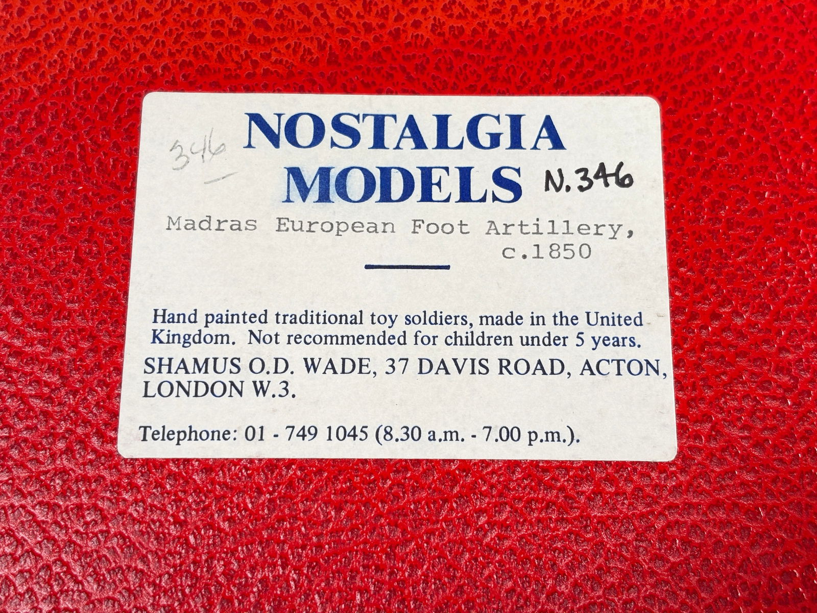 NOSTALGIA TOY SOLDIER MADRAS EUROPEAN FOOT ARTILLERY: REMAINS IN VERY GOOD CLEAN CONDITION. BOX SHOWING SOME TYPICAL STORAGE WEAR.