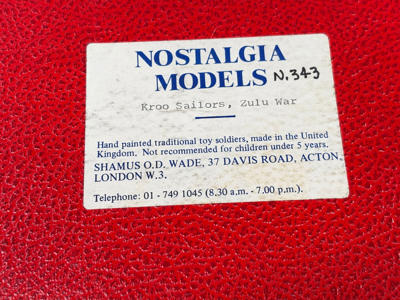 NOSTALGIA TOY SOLDIER KROO SAILORS, ZULU WAR: REMAINS IN VERY GOOD CLEAN CONDITION. BOX SHOWING SOME TYPICAL STORAGE WEAR.