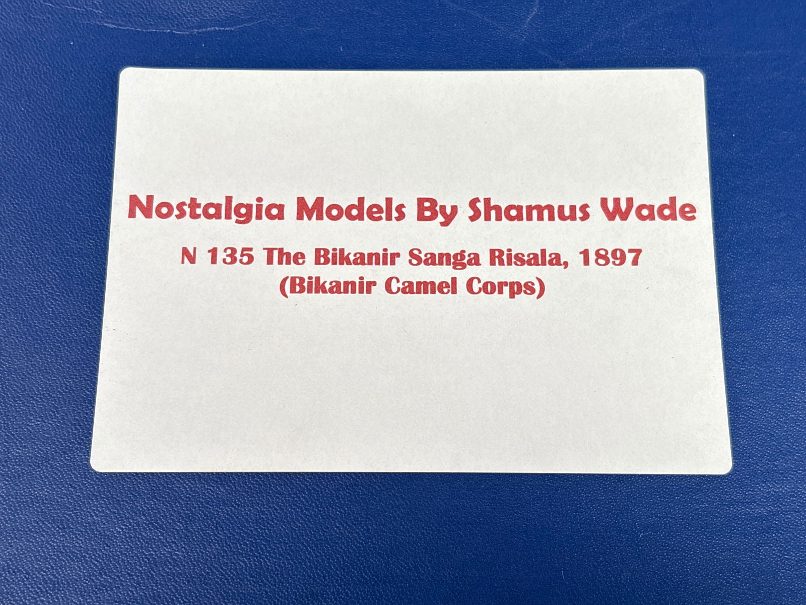 NOSTALGIA TOY SOLDIER BIKANIR SANGA RISALA: REMAINS IN VERY GOOD CLEAN CONDITION. BOX SHOWING SOME TYPICAL STORAGE WEAR.