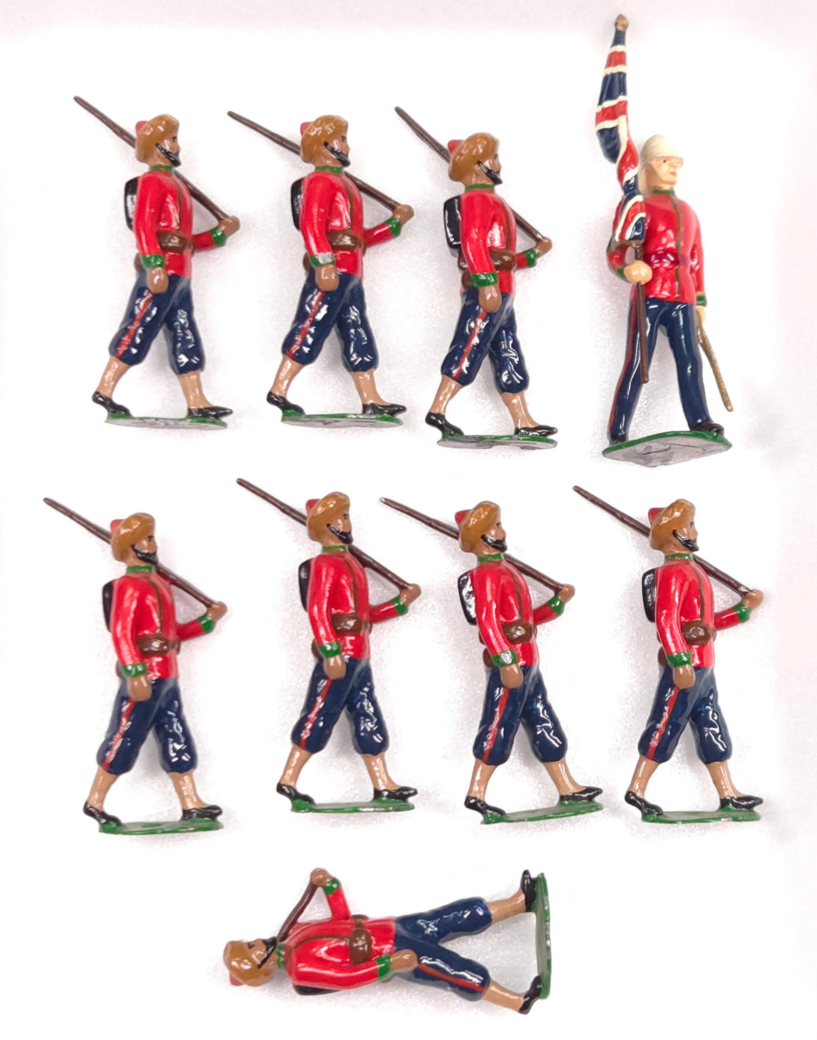 SET OF 9 BRITISH INDIAN ARMY LEAD SOLDIERS (1 of 4)