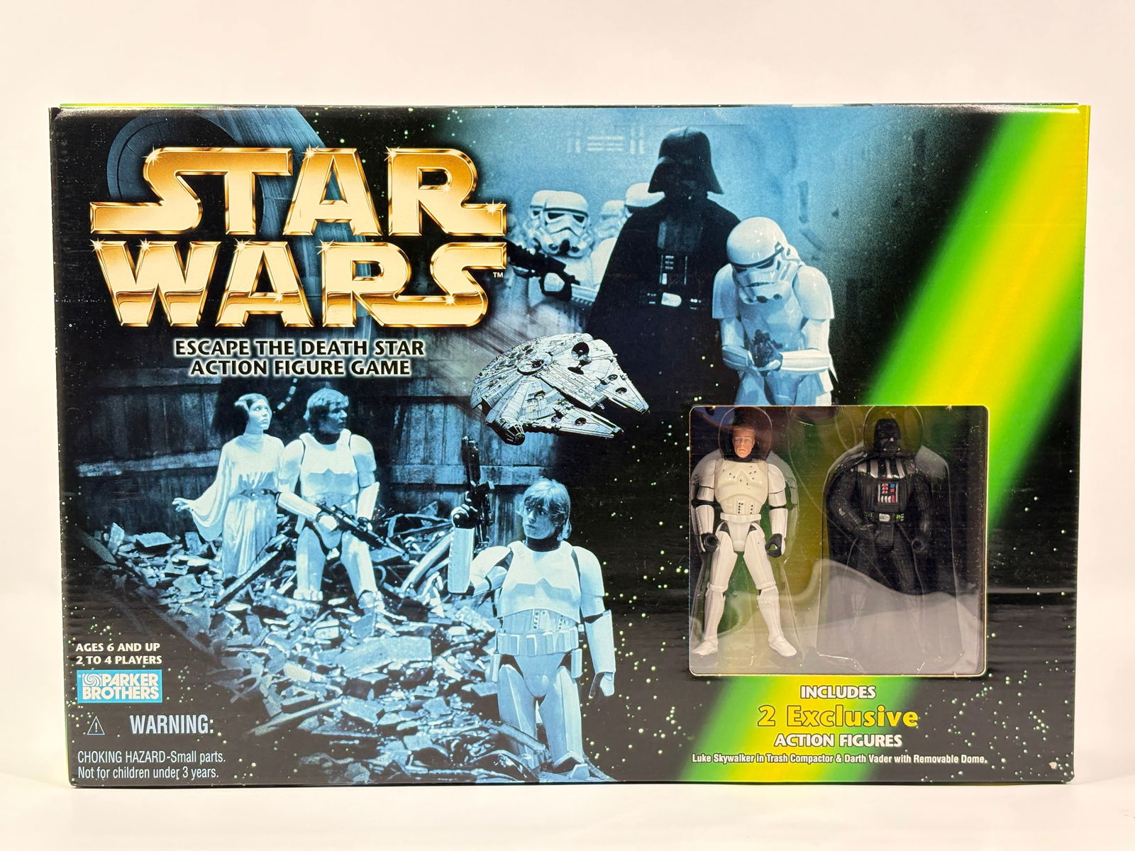 STAR WARS ESCAPE DEATH STAR GAME W/ 2 FIGURES NISB: REMAINS NEW IN FACTORY SEALED BOX