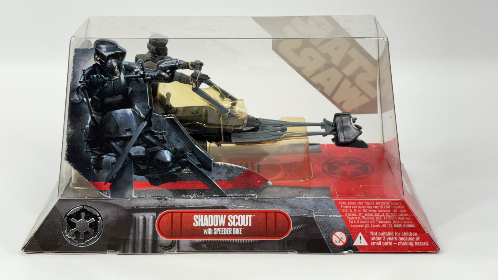 STAR WARS SDCC SHADOW SCOUT W/ SPEEDER BIKE NIB: REMAINS NEW IN FACTORY SEALED BOX