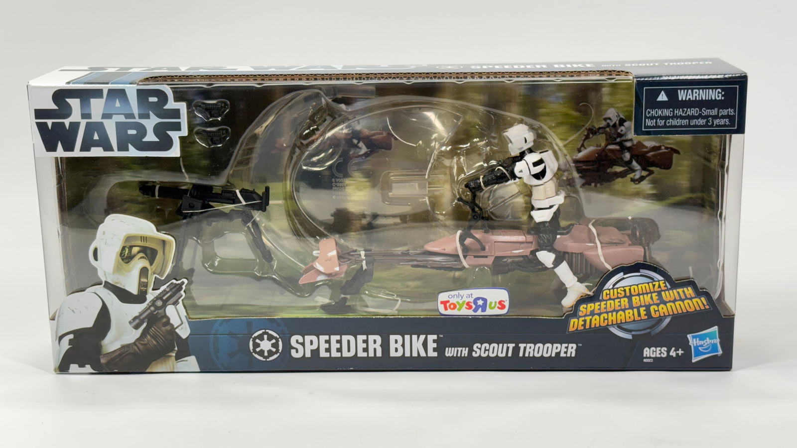 STAR WARS SPEEDER BIKE W/ SCOUT TROOPER TOYS R US EXC.: REMAINS NEW IN FACTORY SEALED BOX