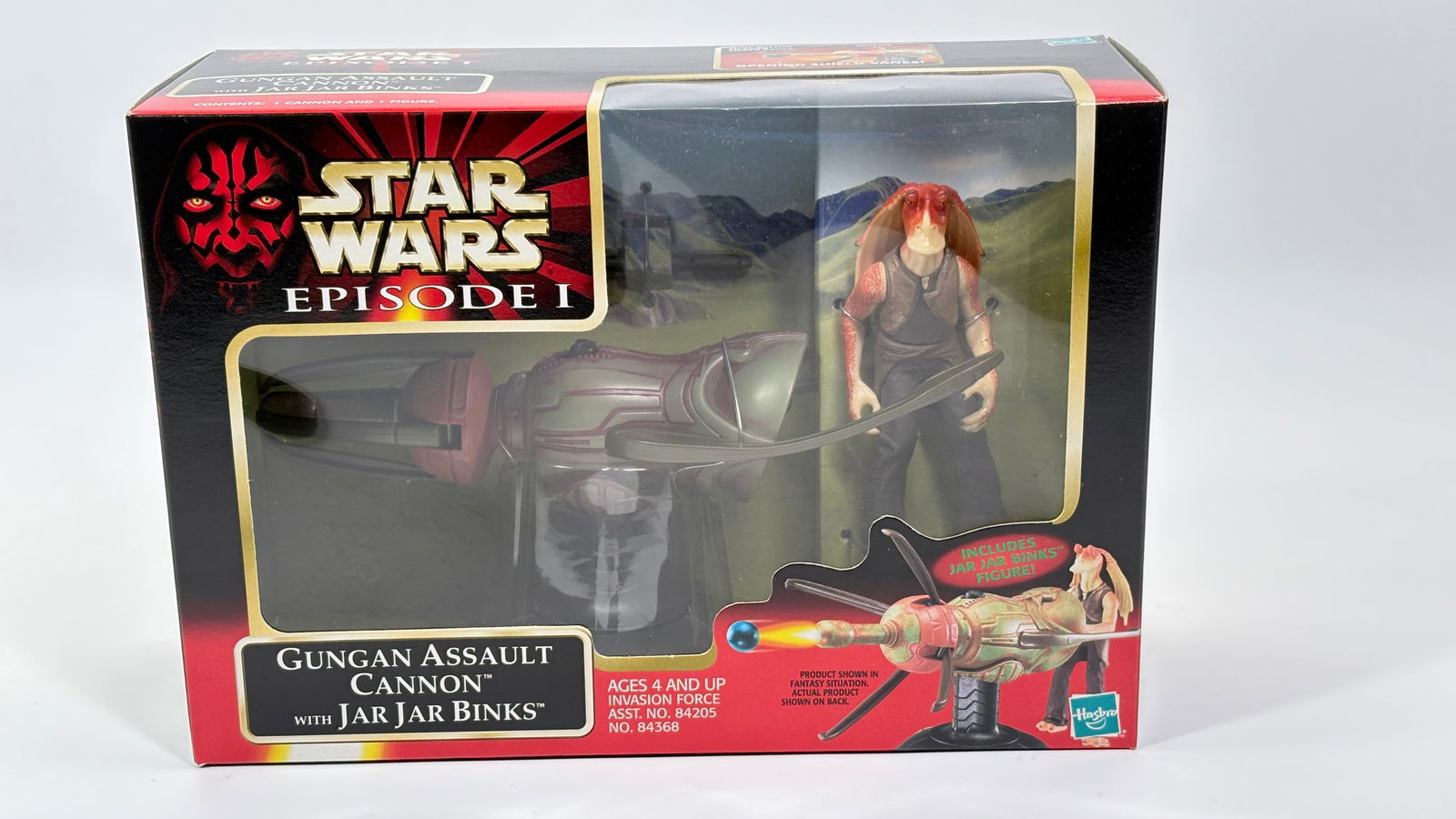 STAR WARS EPISODE I GUNGAN ASSAULT CANNON W/ JAR JAR BINKS: REMAINS NEW IN FACTORY SEALED BOX