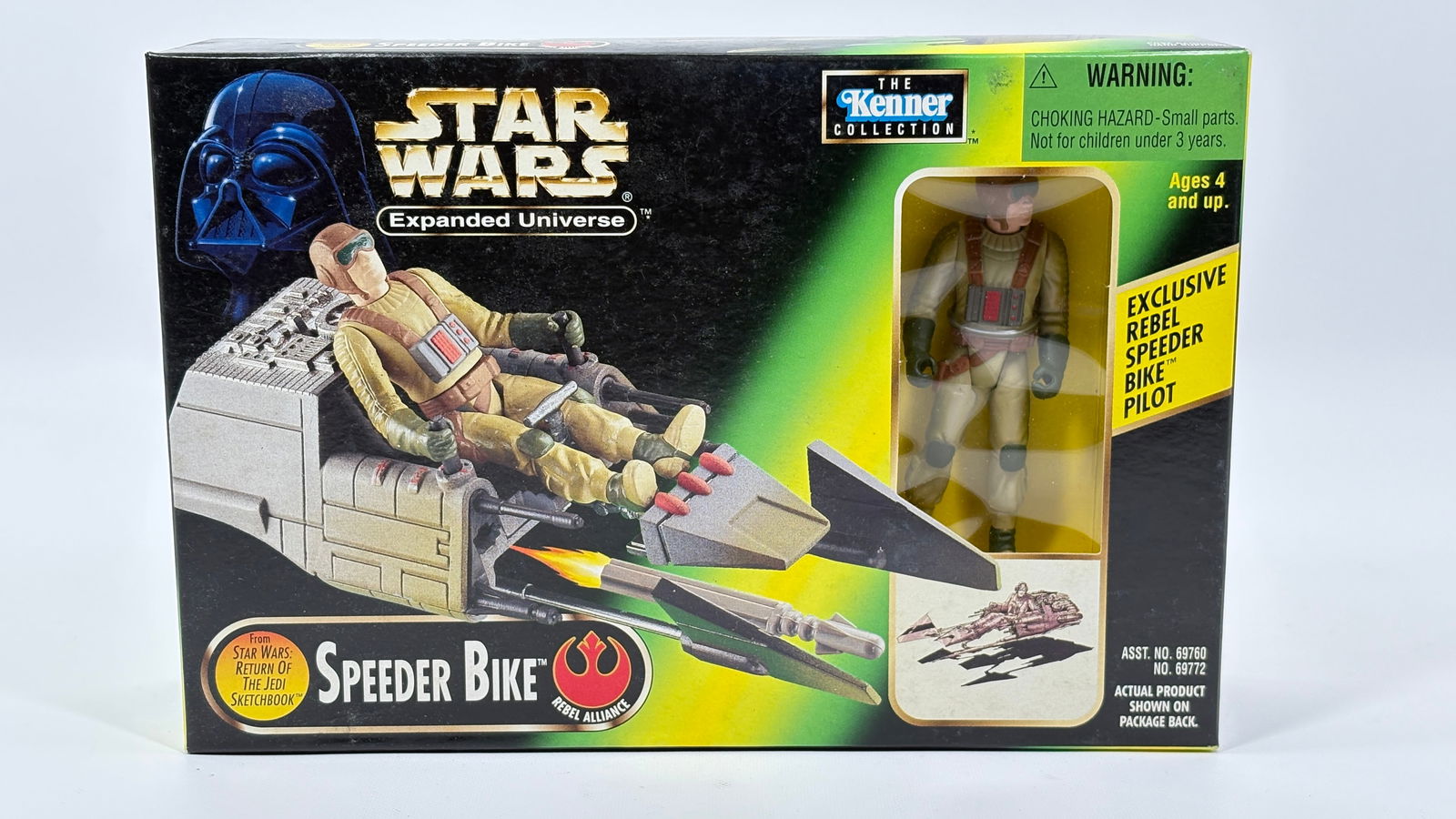 STAR WARS EXPANDED UNIVERSE SPEEDER BIKE & REBEL PILOT: REMAINS NEW IN FACTORY SEALED BOX