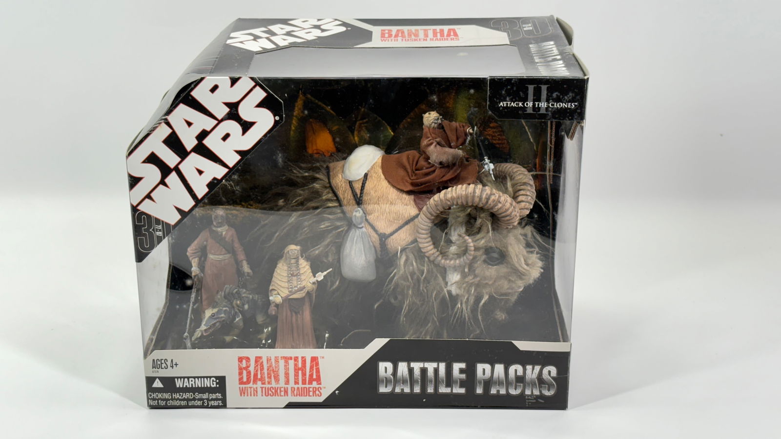 STAR WARS ATTACK CLONES BATTLE PACKS BANTHA W/ TUSKEN RAIDERS: REMAINS NEW IN FACTORY SEALED BOX