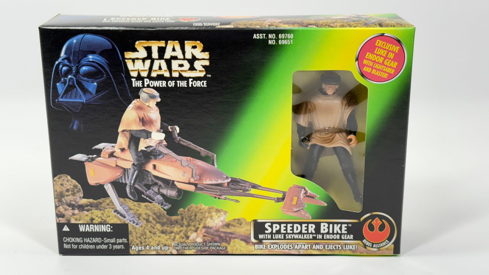 STAR WARS POTF SPEEDER BIKE W/ SKYWALKER IN ENDOR GEAR: REMAINS NEW IN FACTORY SEALED BOX