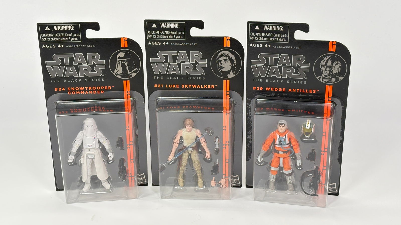 3) STAR WARS BLACK SERIES NIP: ALL REMAIN NEW IN PACKAGE.