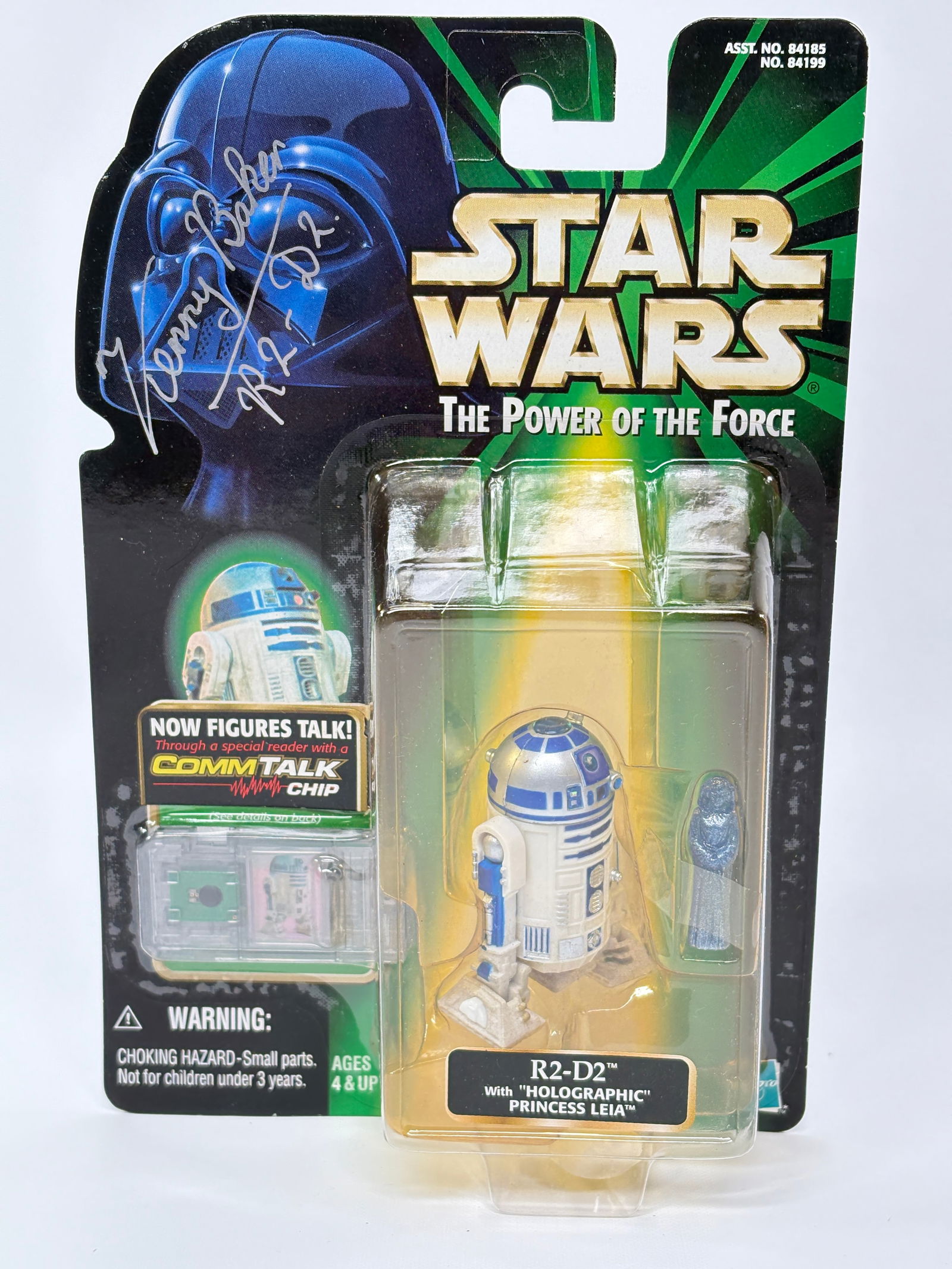 STAR WARS POTF R2-D2 NIP - SIGNED BY KENNER BAKER: REMAINS NEW IN PACKAGE.