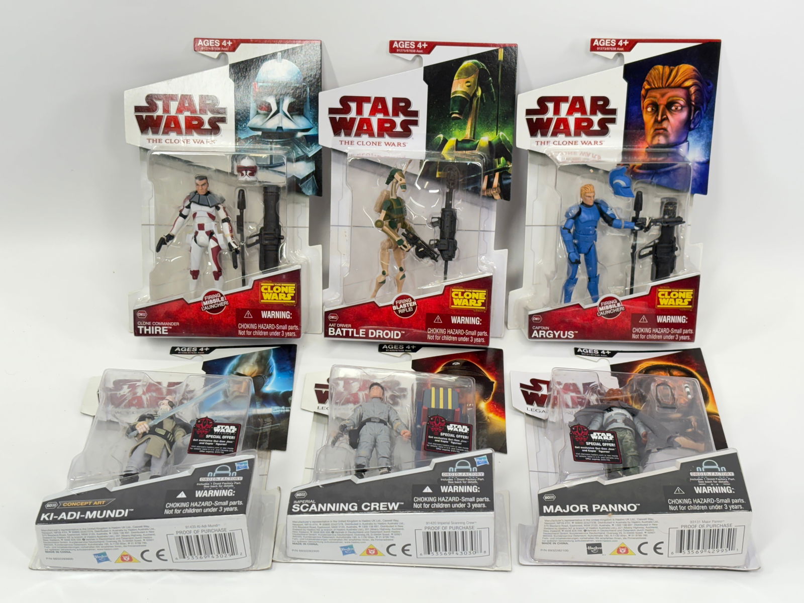 6) STAR WARS CLONE WARS LEGACY COLLECTION FIGURES NIP: ALL REMAIN NEW IN PACKAGE.